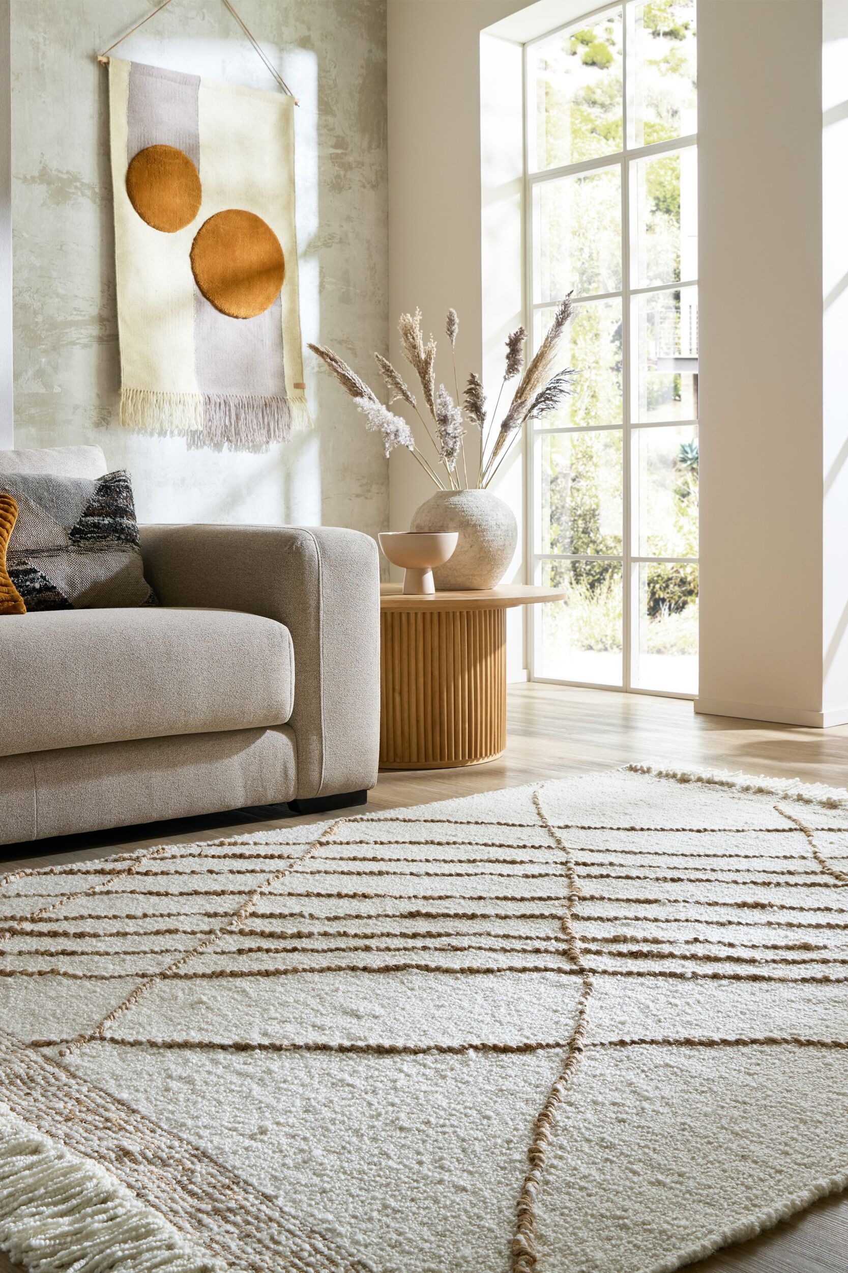 FLAIR RUGS Teppich »ASTERA«, rechteckig, 2 mm Höhe, Boucle-Effekt Hoch-Tief günstig online kaufen