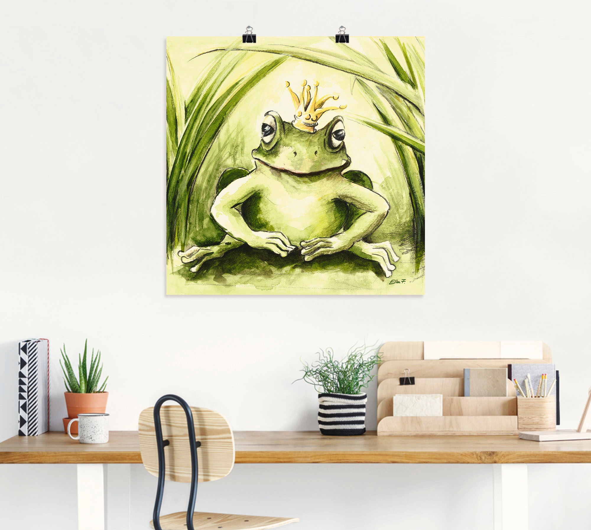 Artland Wandbild »Kleiner Frosch«, Geschichten & Märchen, (1 St.), als Alubild, Outdoorbild, Leinwandbild, Poster in verschied. Größen