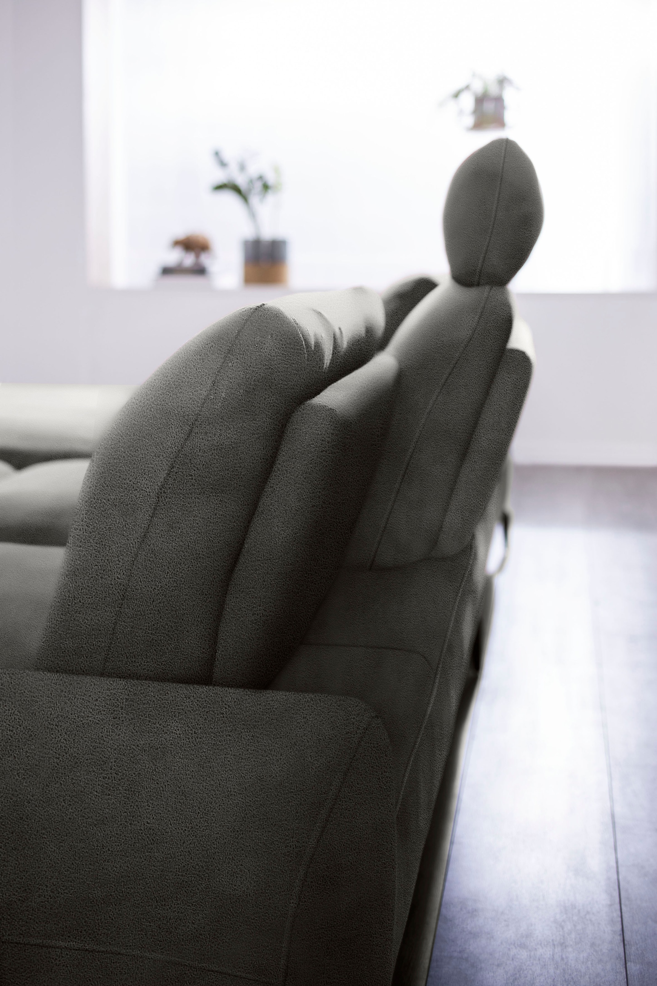 W.SCHILLIG Ecksofa »valentinoo, Designsofa, bequem, elegant und zeitlos, L-Form«, (Set), inklusive Hocker, mit Sitztiefenverstellung, Breite 299 cm