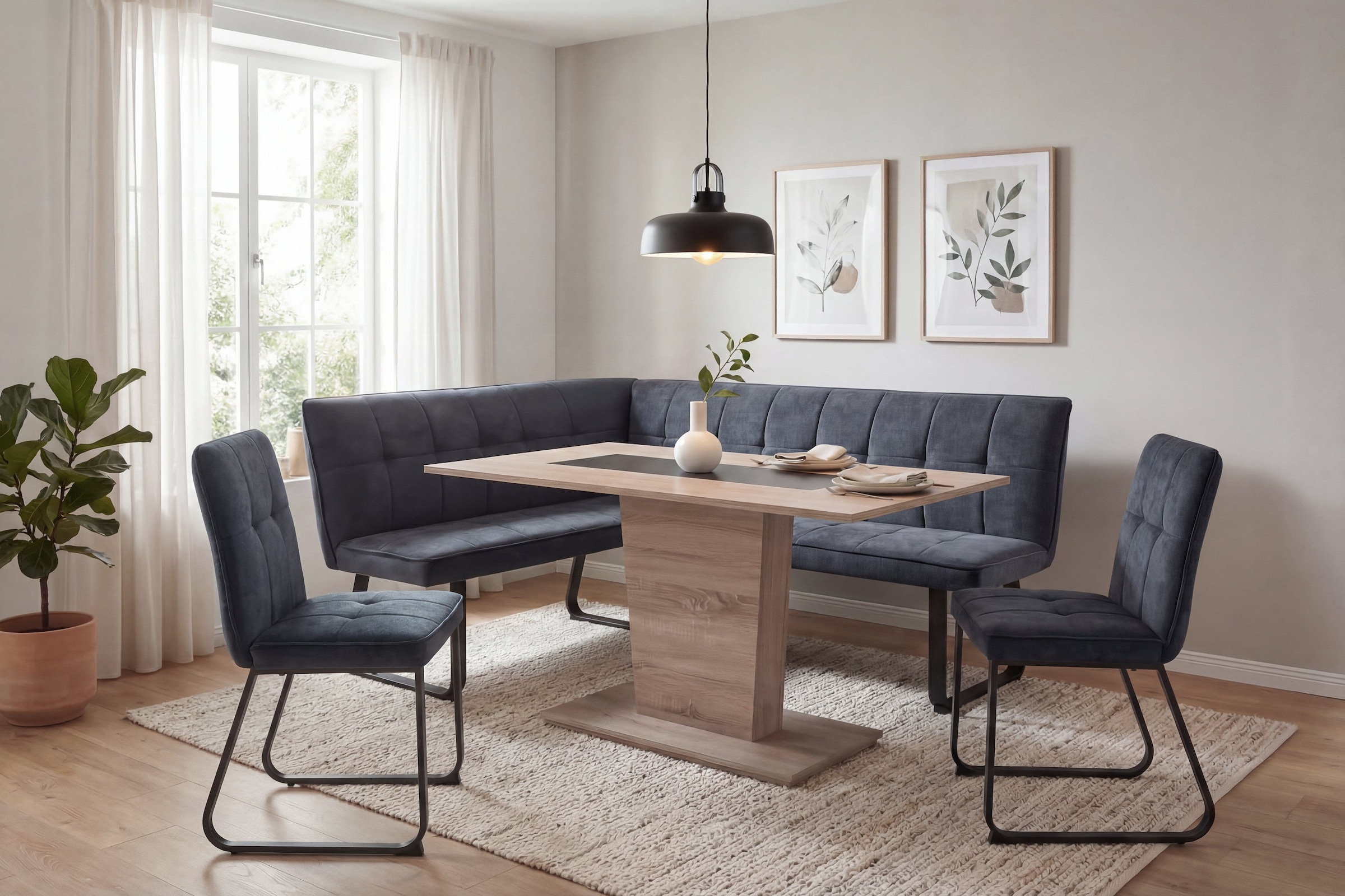 byLIVING Esstisch »VIENNA« Sonoma Eiche (Eiche-Optik), bis 100 kg, Säule (V-förmig), 6 Sitzplätze