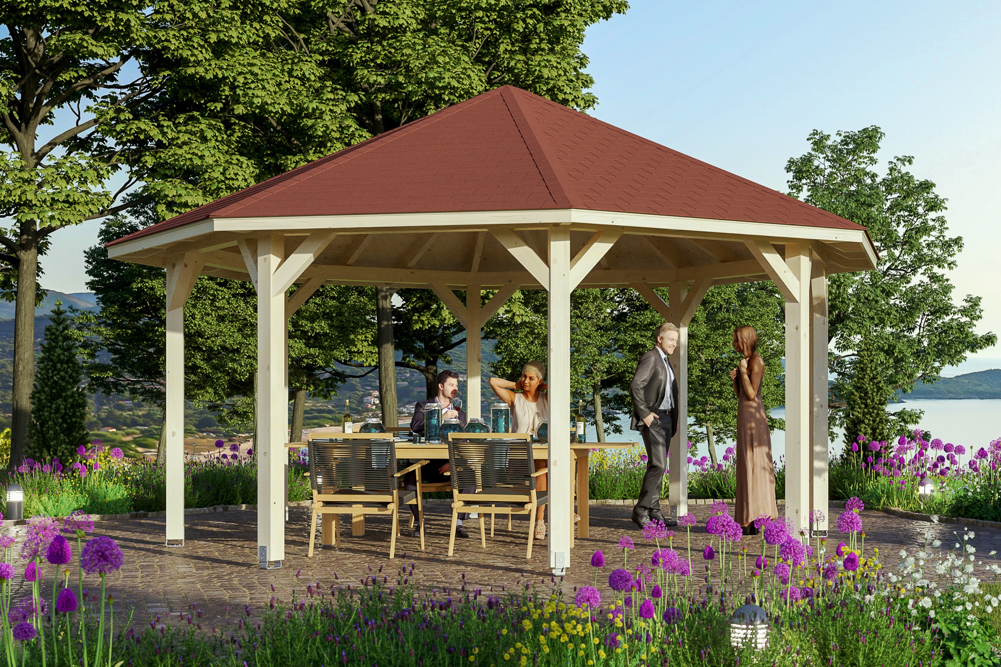 Skanholz Holzpavillon »Nice 3«, Leimholz, 471 x 471 cm