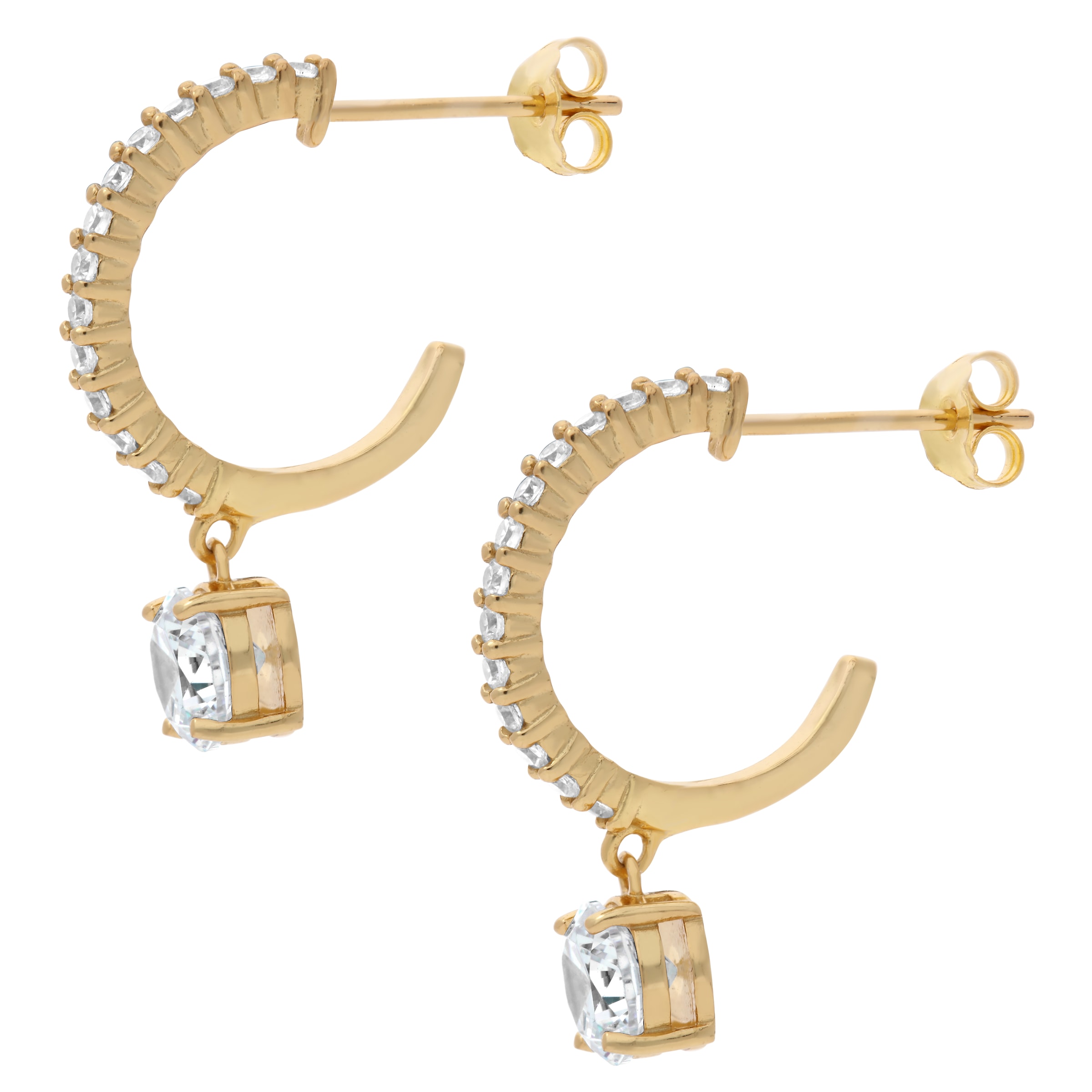 Firetti Paar Creolen »Schmuck Geschenk Silber 925 Ohrschmuck Ohrringe Stäbchen Form« mit Zirkonia (synth.)