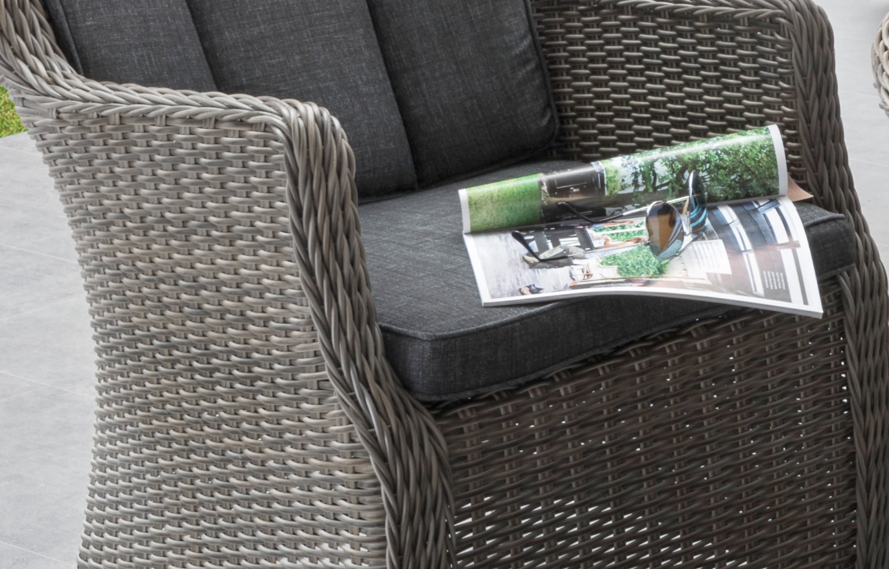 Destiny Garten-Essgruppe »PALMA LUNA«, (16 tlg., 2x Schenkel, 1x Eckmodul, 2x Sessel, 1x Tisch, inkl. Auflagen), Aluminium, Polyrattan