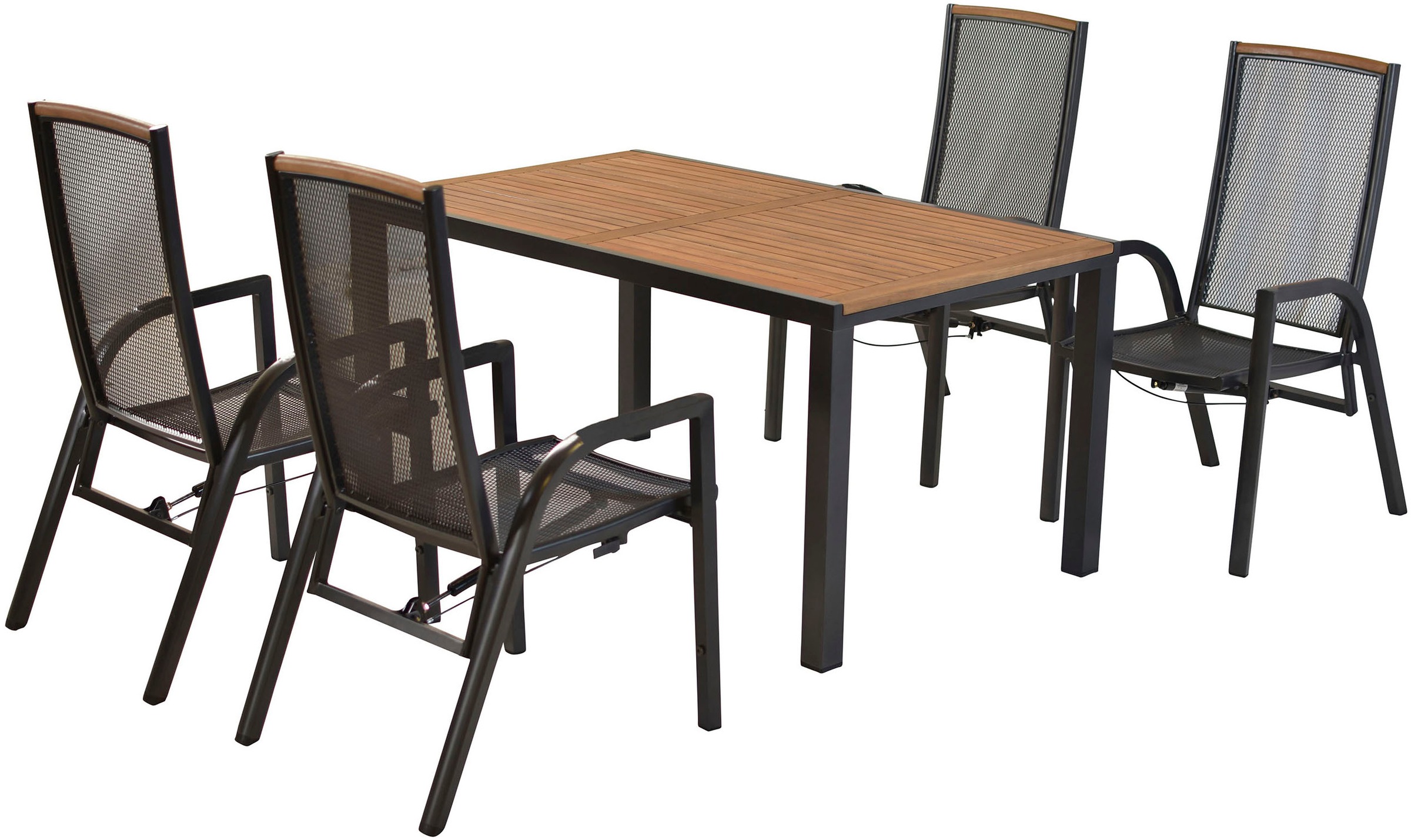 MERXX Garten-Essgruppe »»Tilos«« Set, Rückenabschluss und Armlehnen aus Aka günstig online kaufen