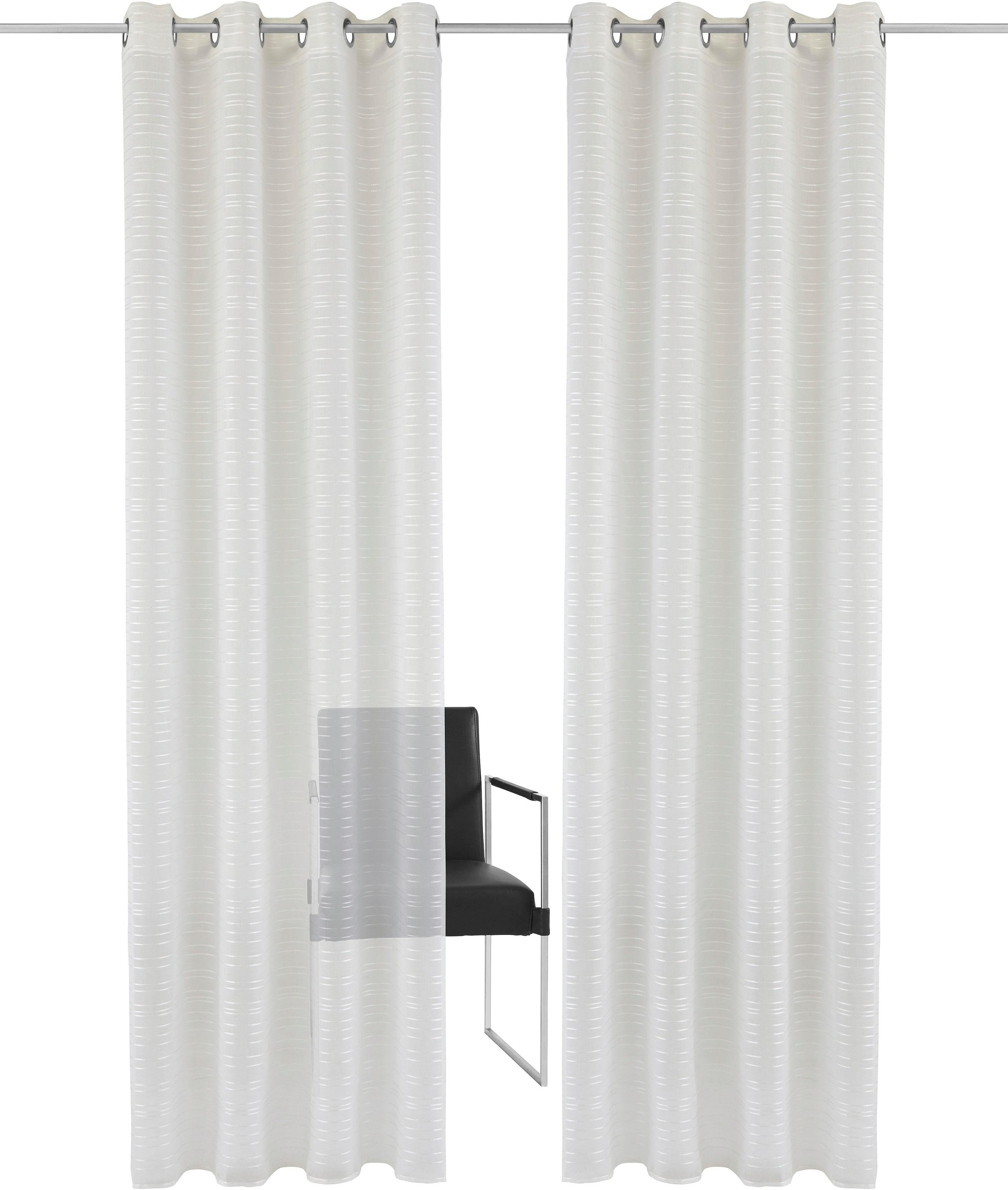 Bruno Banani Gardine »Linus« Ösen 1 Stk. tlg. 1 Schal, eingewebte Querstrei günstig online kaufen