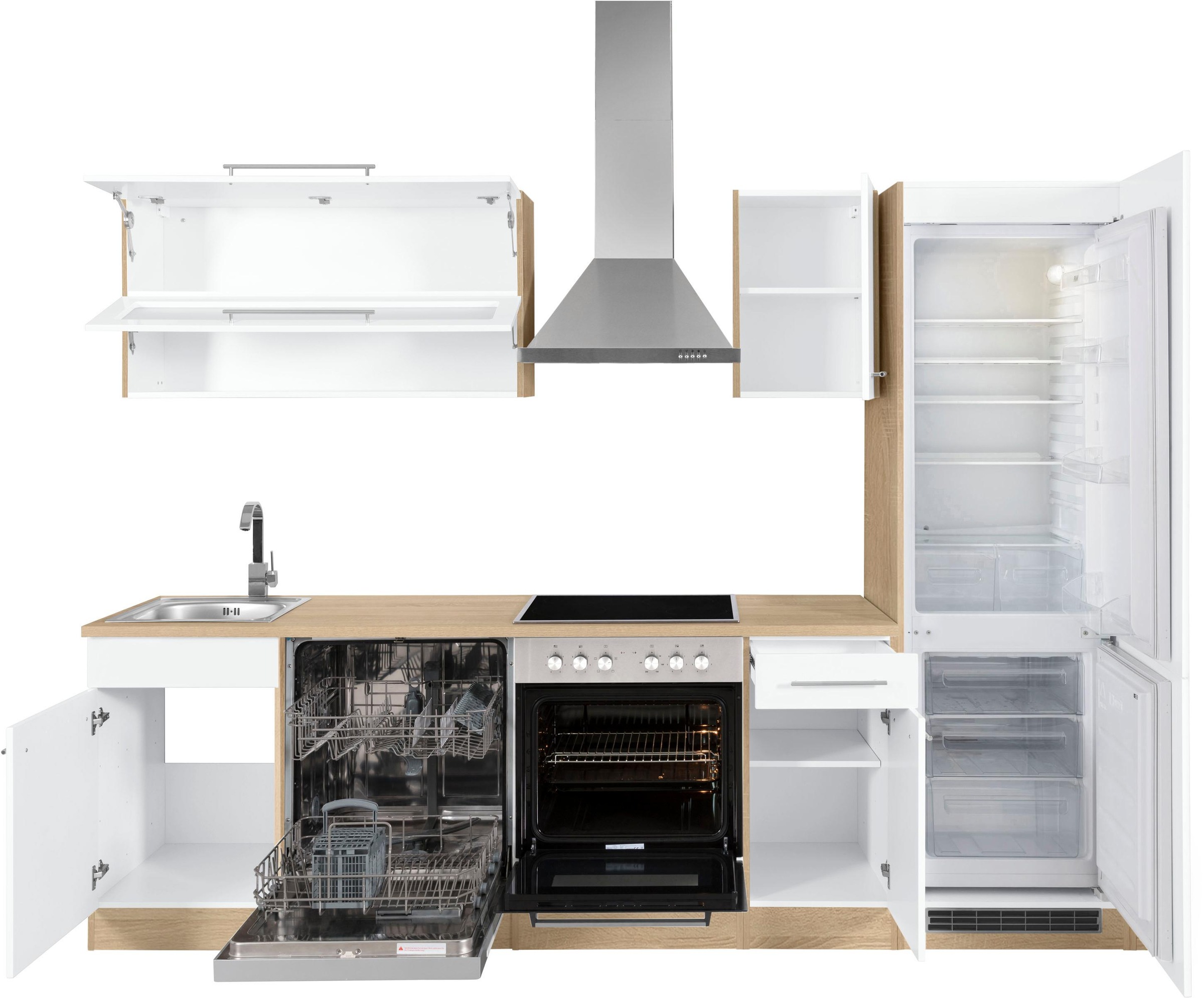 KOCHSTATION Küchenzeile »KS-Eton«, mit E-Geräten, Breite 270 cm