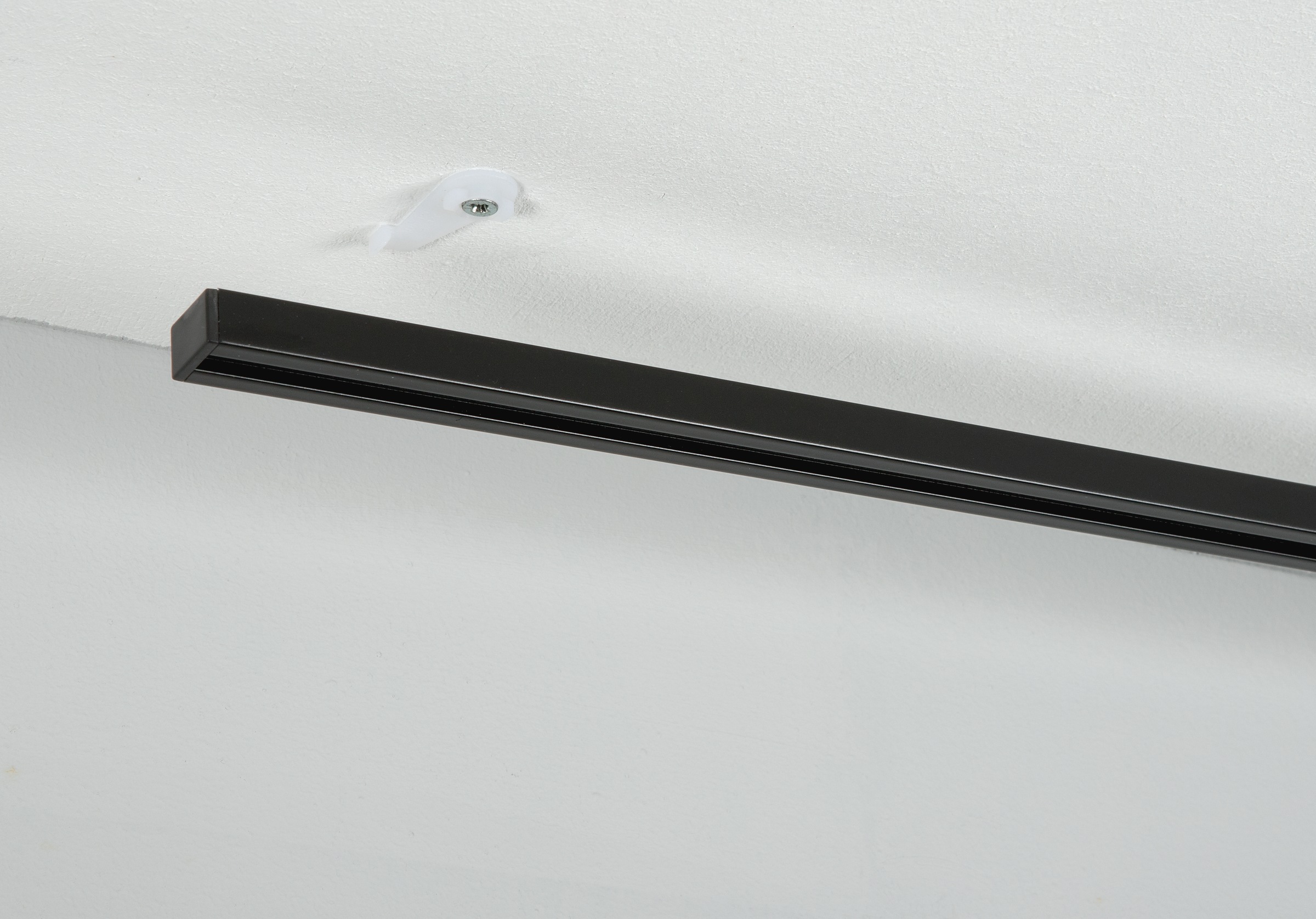 GARDINIA Vorhangschiene »Aluminium-Vorhangschienen Set 1-Lauf Lucy«, 1 läufig-läufig, mit Bohren, Deckenmontage, Aluminium, Deckenträger aus Kunststoff