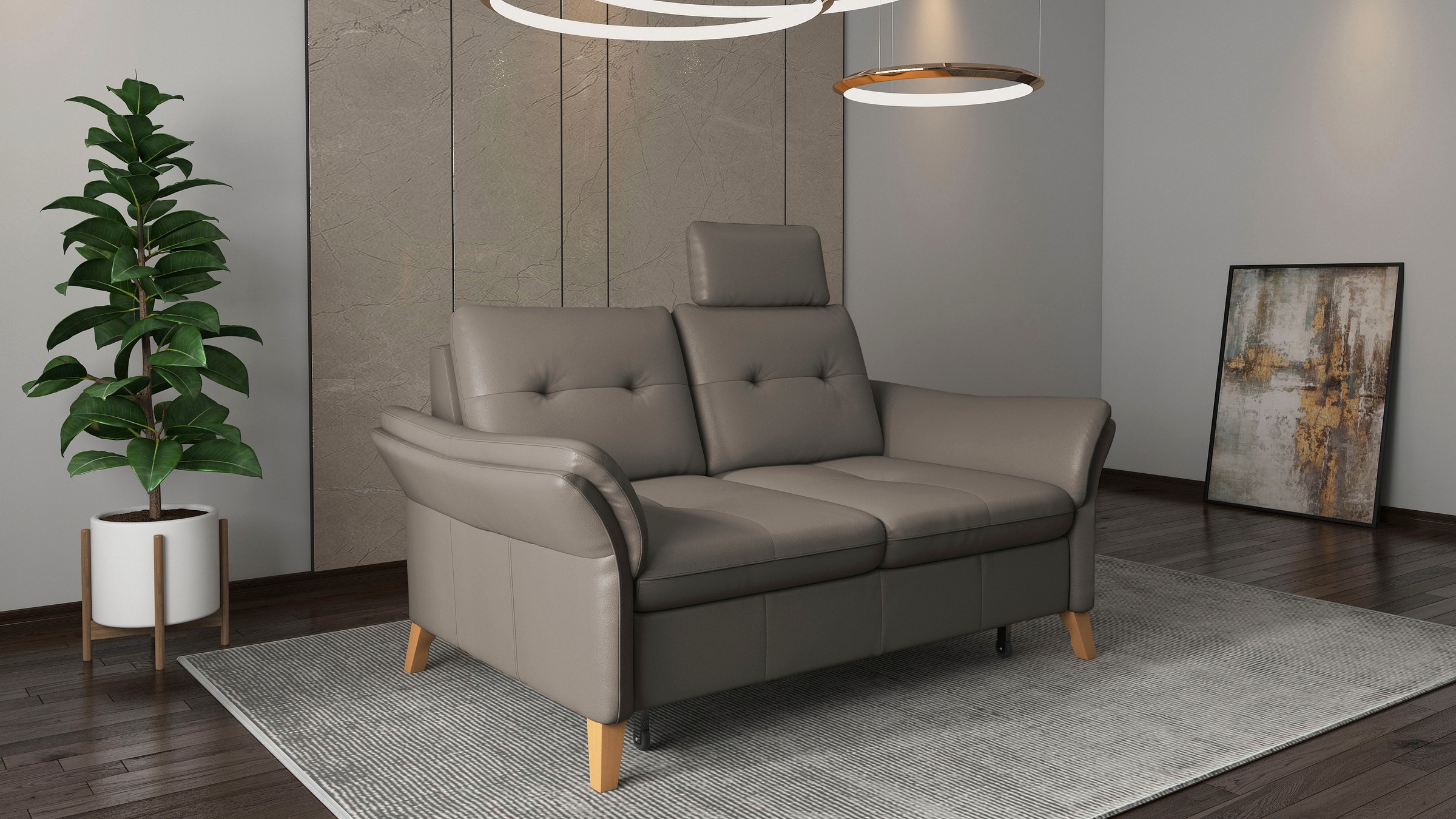 sit&more 3-Sitzer »Göteborg«, inklusive Sitztiefenverstellung und Federkern
