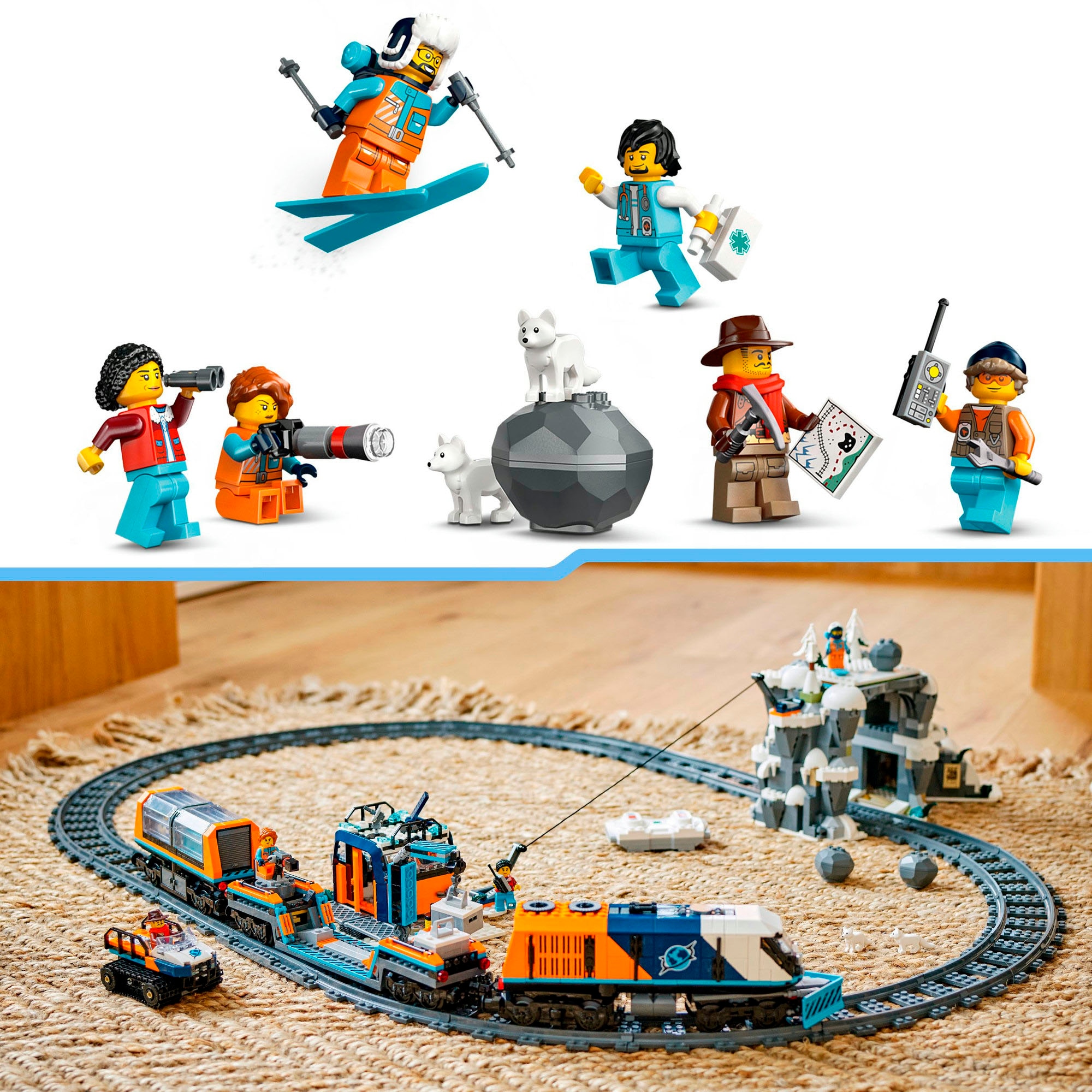 LEGO® Konstruktionsspielsteine »Arktis-Polarexpress (60470), LEGO City«, (1517 St.), Made in Europe