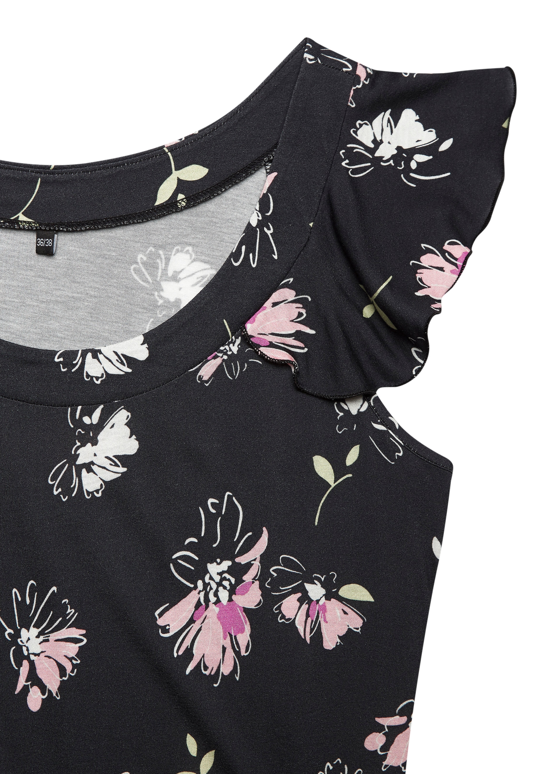 Vivance Rundhalsshirt mit verspielten Volants aus weichem Jersey, sommerlich