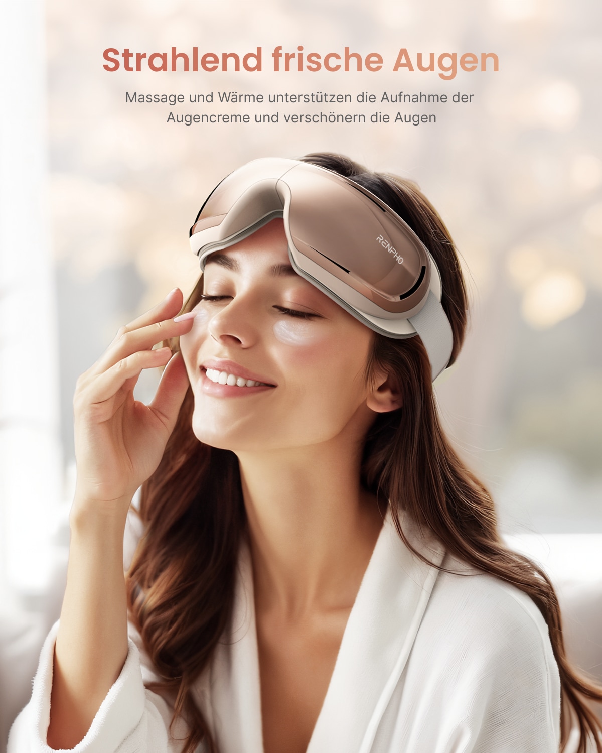 Renpho Gesichtsmassagegerät »Renpho Eyeris 3 Eye massager G010V«, Sprachgesteuertes Pflegeerlebnis mit Wärme, Kühlung und Akupressur
