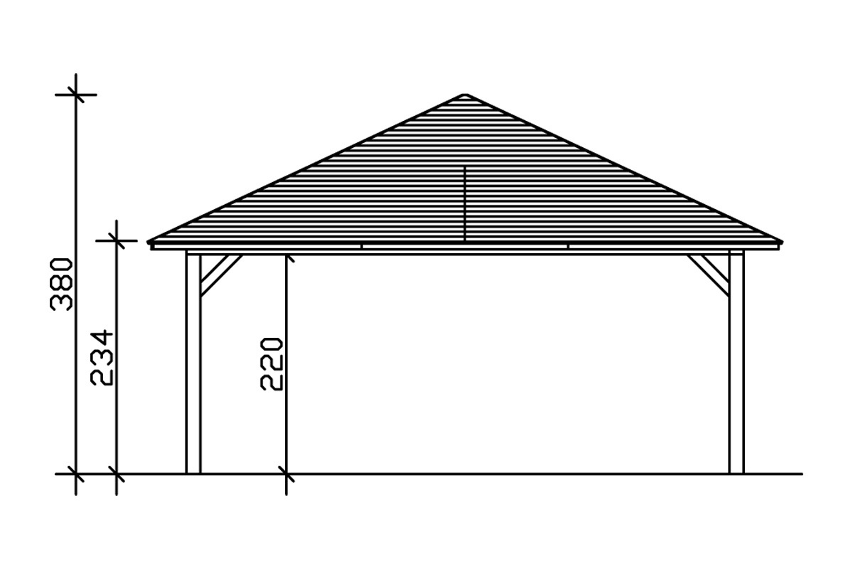 Skanholz Doppelcarport »Taunus«, 530 cm, dunkelgrau