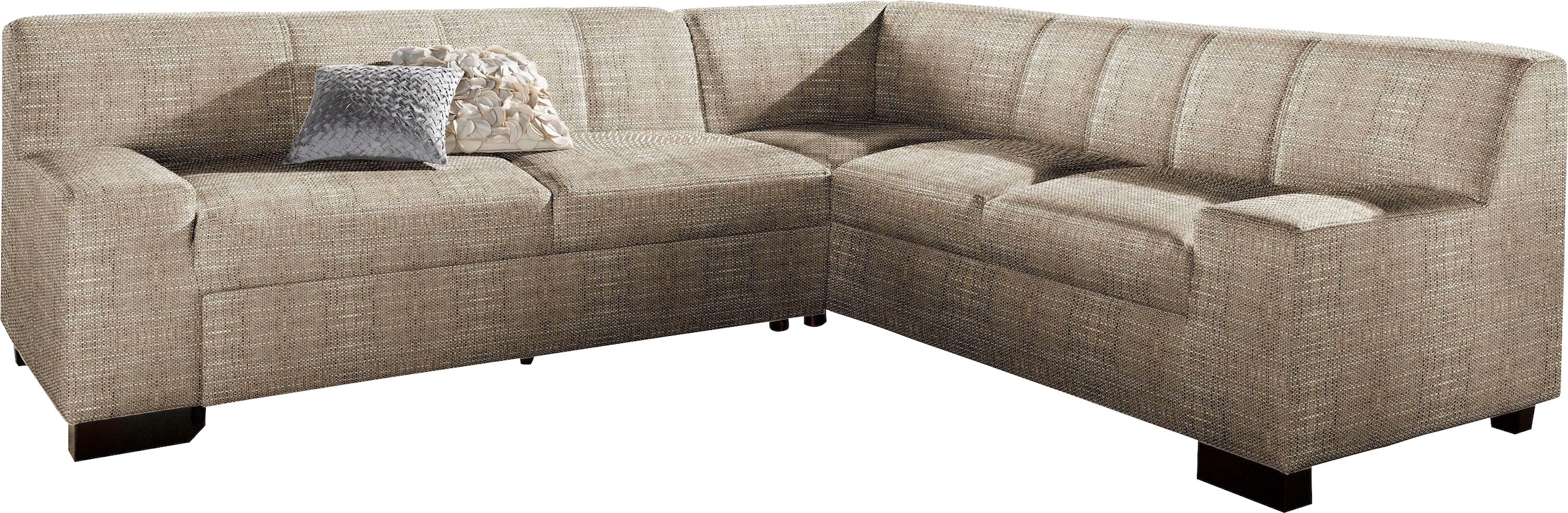 DOMO collection Ecksofa »Norma, moderne Armlehnen, zeitlos und elegant, L-Form«, wahlweise mit Bettfunktion