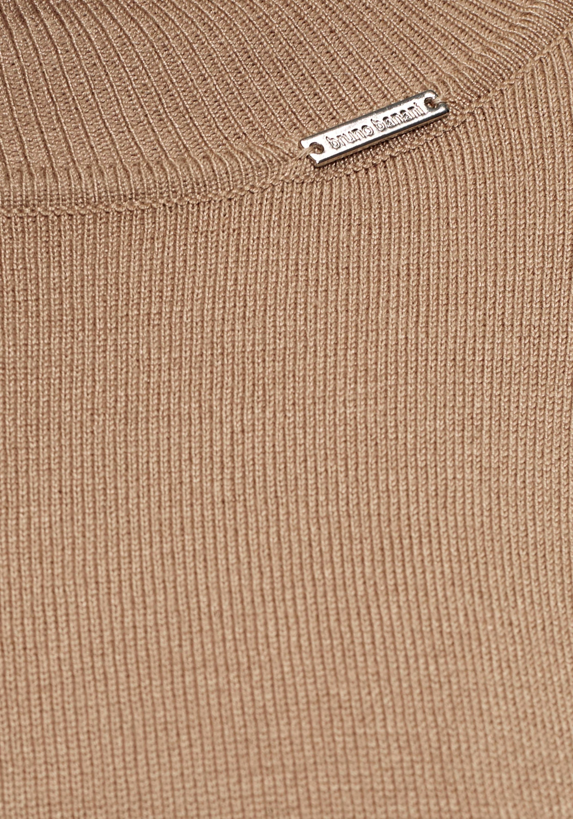 Bruno Banani Rollkragenpullover, mit Metalllogo