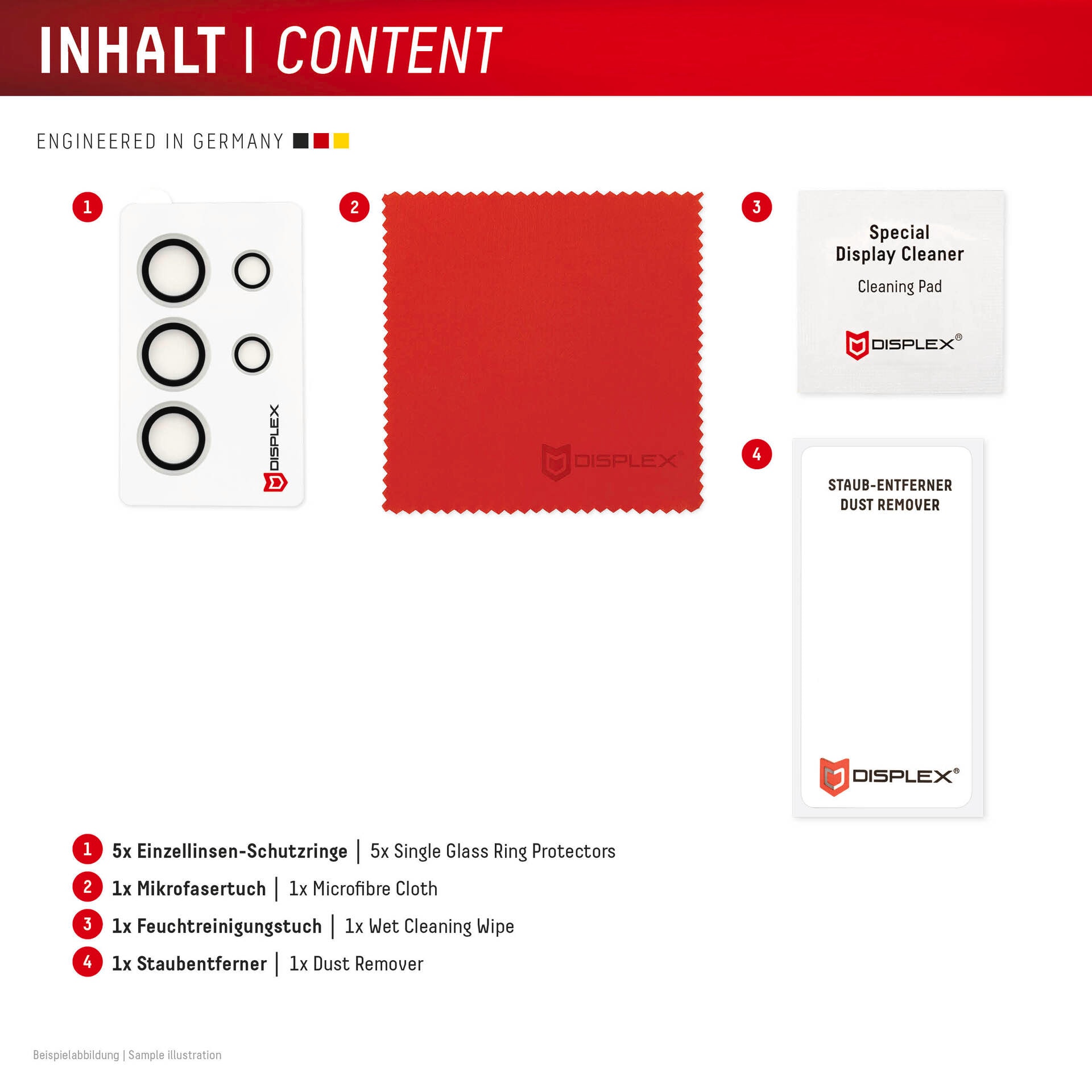 Displex Kameraschutzglas »Camera Lens Glass Single Glass Ring Protector« für Samsung Galaxy S25 Ultra Packung, 2x Einzellinsen-Schutzringe,  Objektivschutz, Kameraschutz, kratz- & stoßfest
