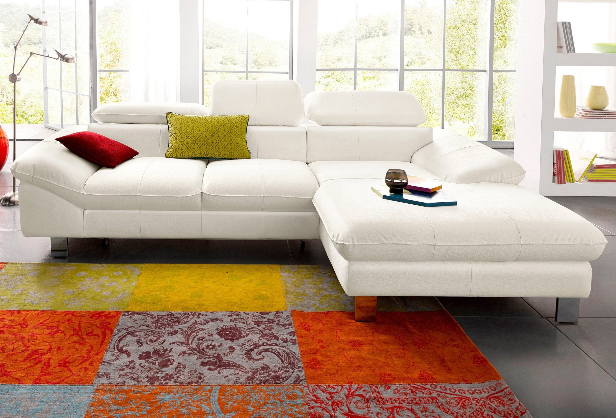 COTTA Polstergarnitur »Driver L-Form«, (Set), Set bestehend aus: Ecksofa mit Kopfteilverstellung & Hocker