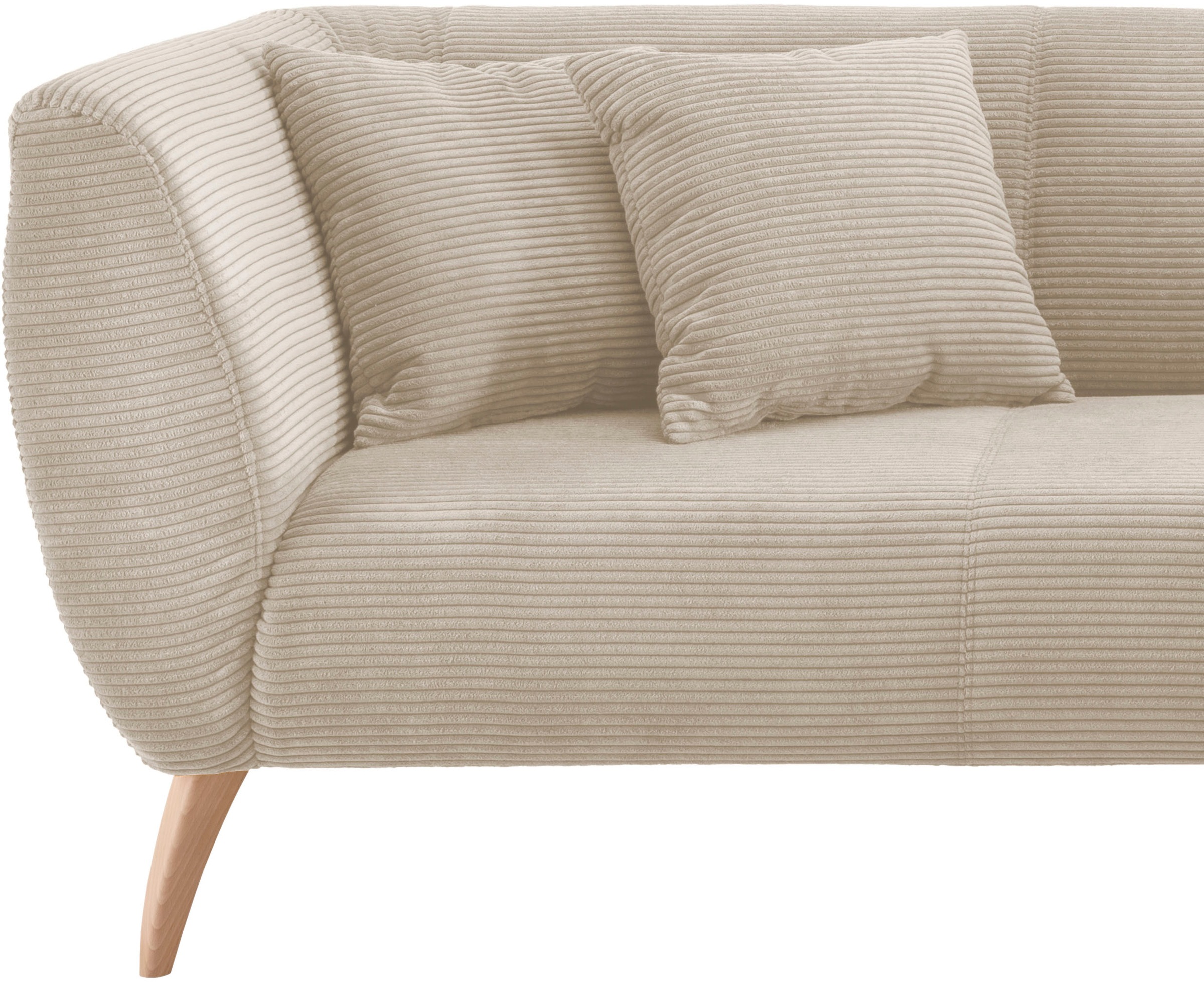 INOSIGN Ecksofa »Colori L-Form«, Holzfußfarbe wählbar, inkl. 4x Zierkissen