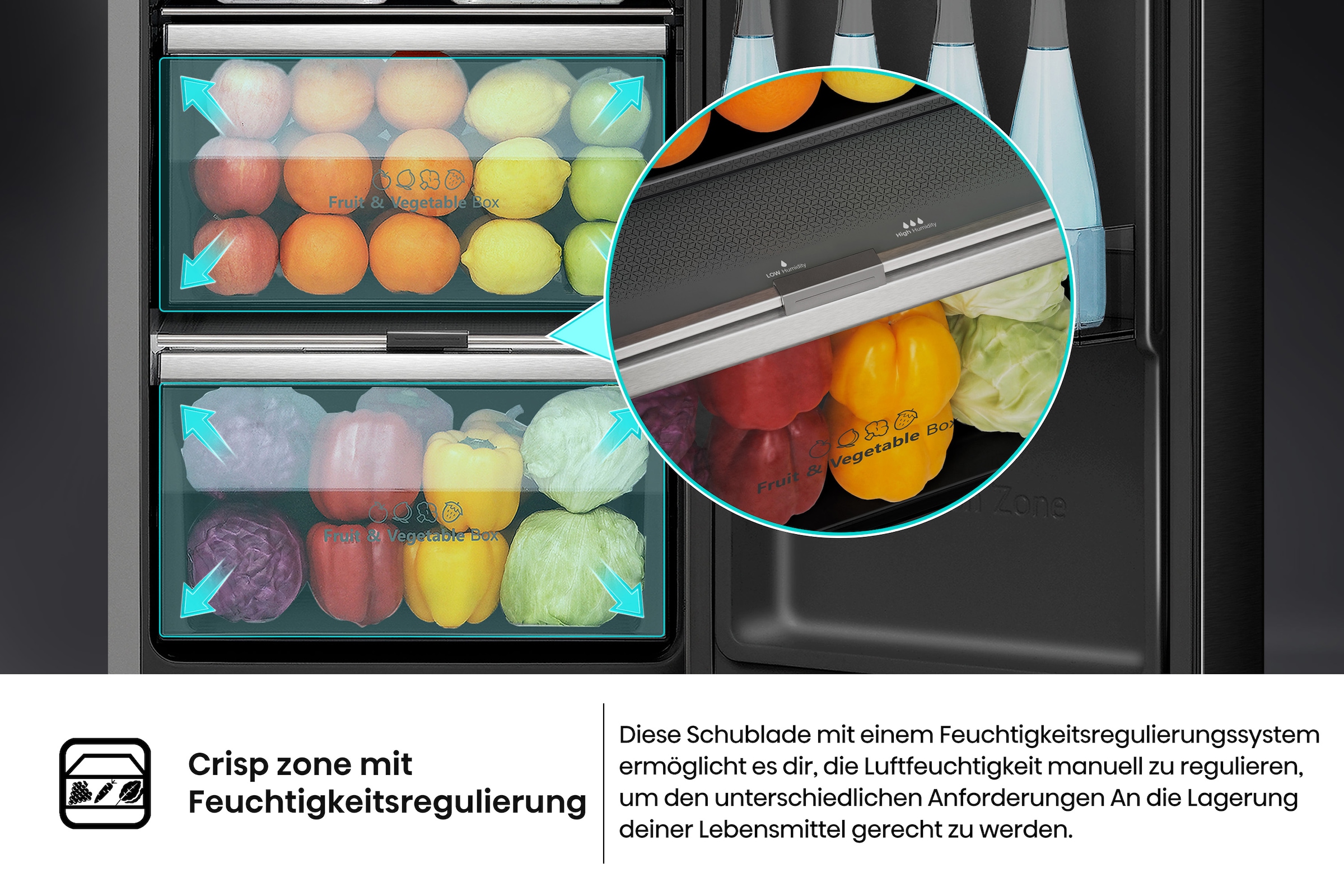 Hisense Side-by-Side »RS9P628GPFE«, großes SMART-Display