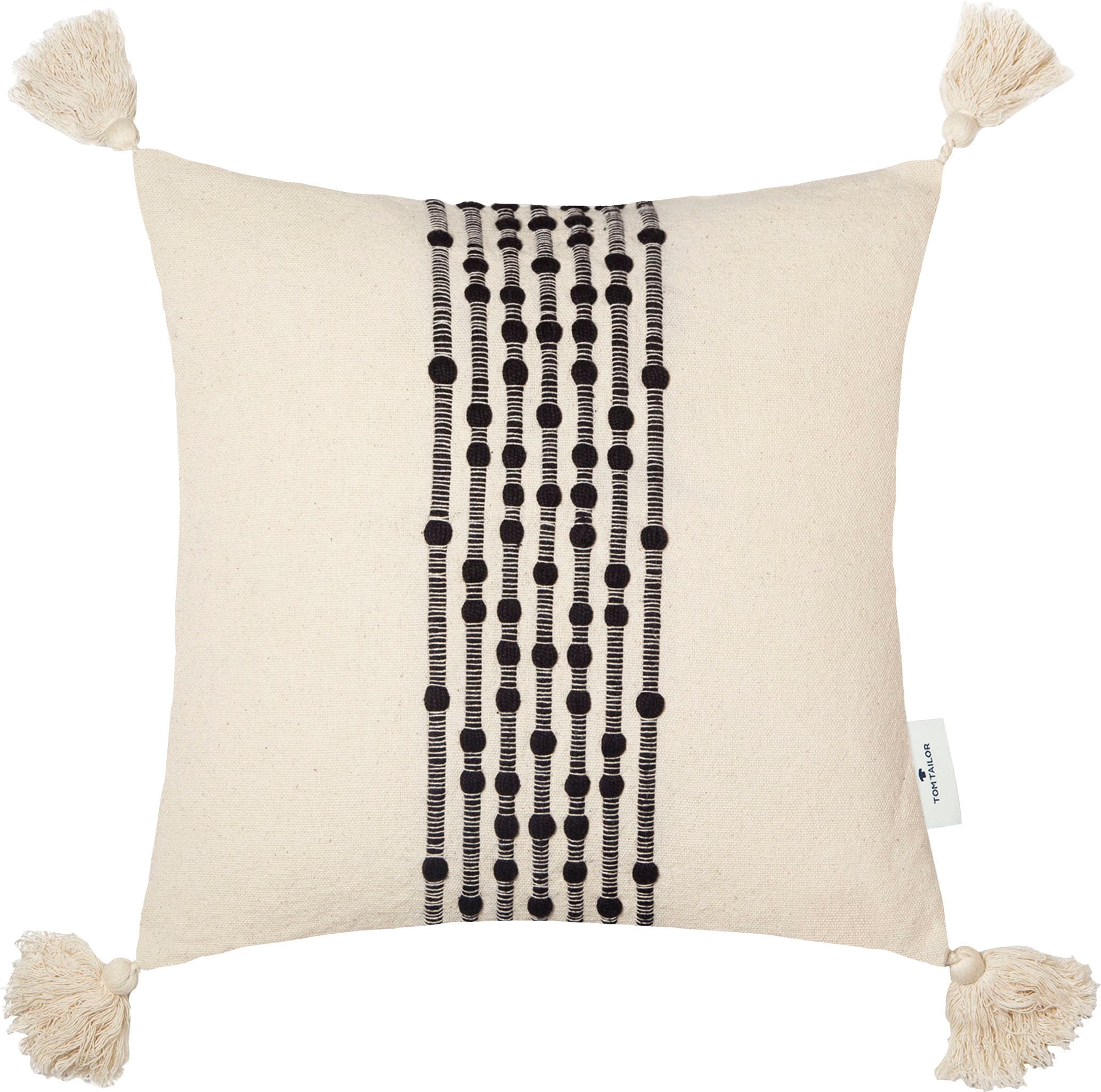 TOM TAILOR HOME Dekokissen »Knot Lines«, mit trendigen Quasten, Kissenhülle günstig online kaufen