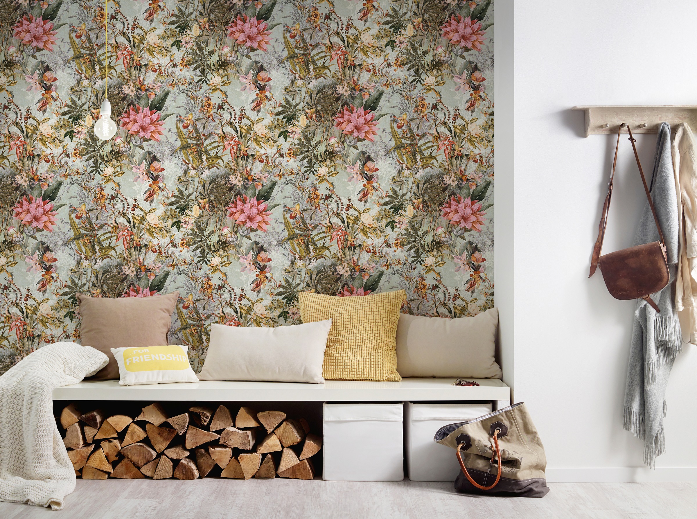 A.S. Création Vliestapete »Dream Flowery«, floral-botanisch-Wald, Floral Tapete Blumenoptik Tapeten Wohnzimmer Schlafzimmer Küche Design