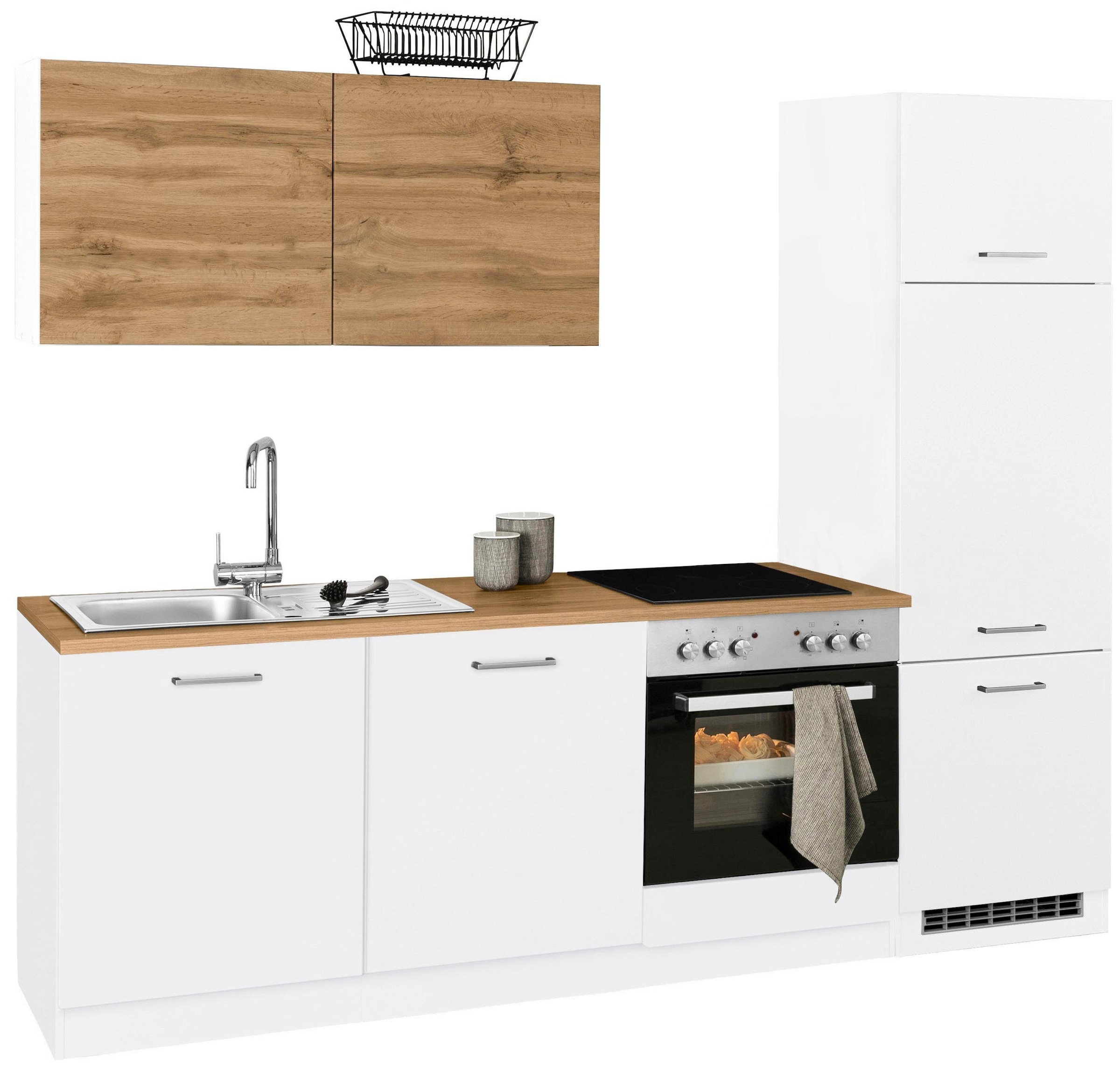 KOCHSTATION Küchenzeile »KS-Kehl«, ohne E-Geräte, Breite 240 cm, für Kühlschrank und Geschirrspüler