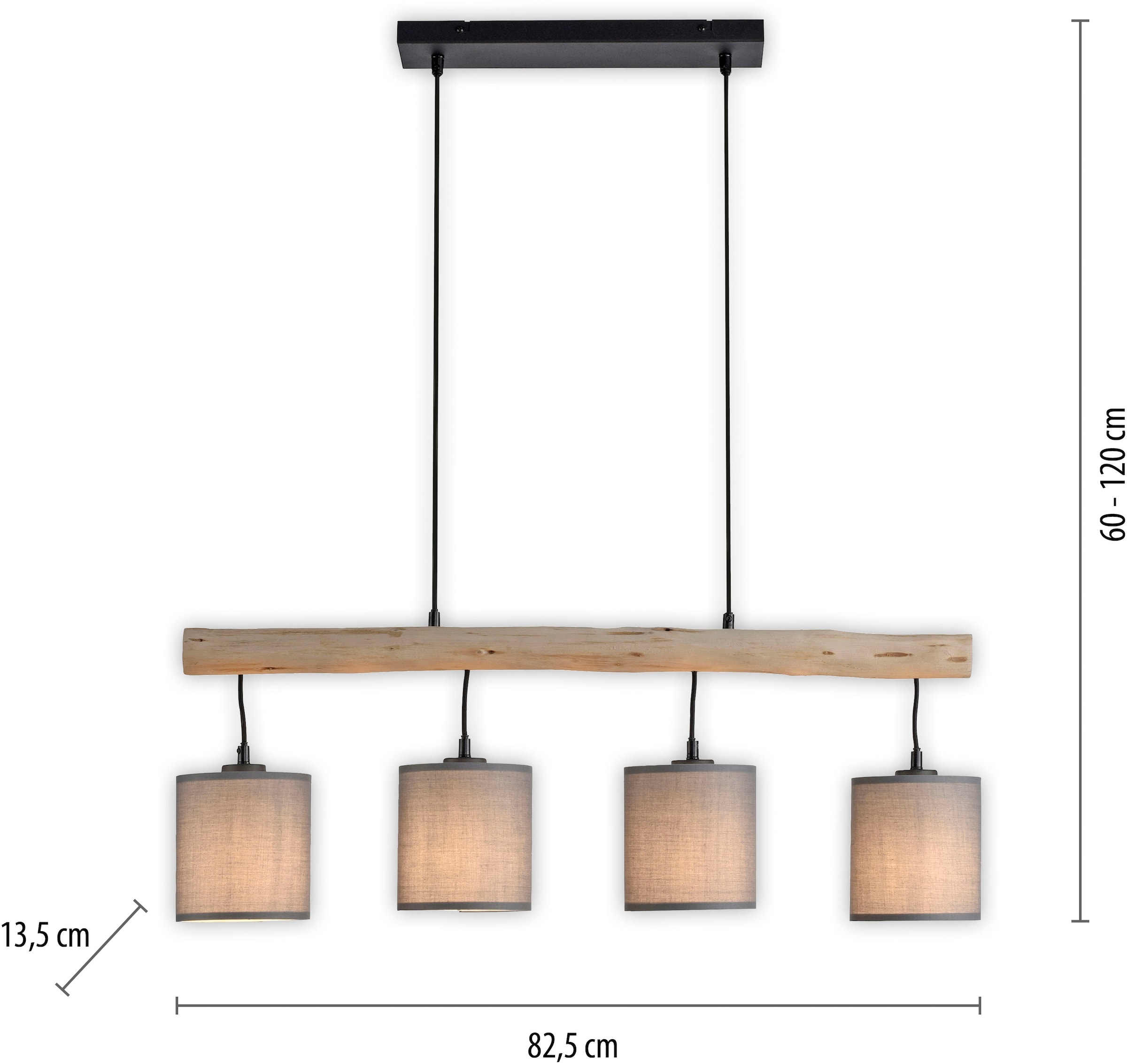 JUST LIGHT Pendelleuchte »GREEN TRIB«, 4 flammig, Leuchtmittel E27 | ohne Leuchtmittel
