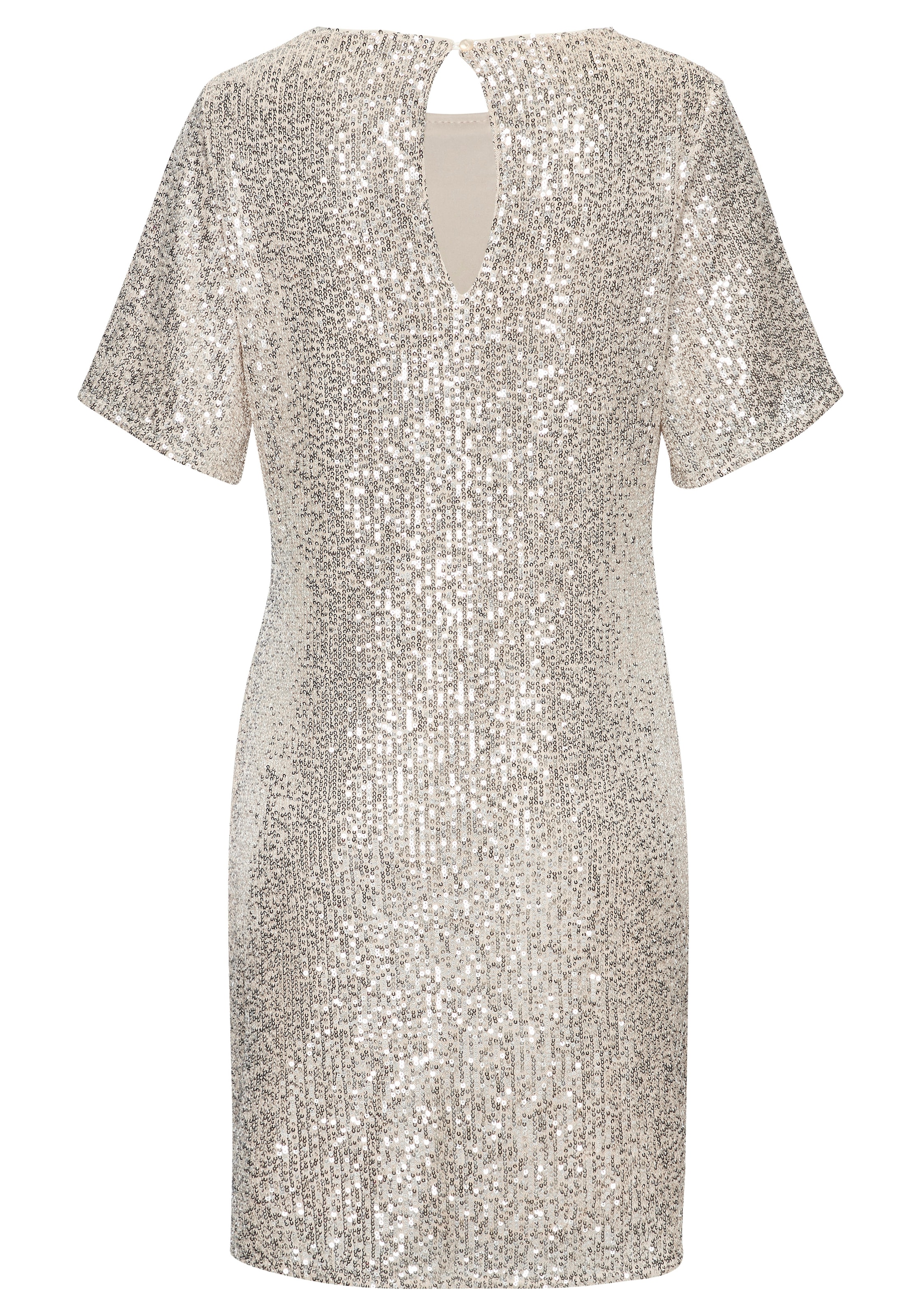 LASCANA Paillettenkleid, festlich, Glitzerkleid mit kurzen Ärmeln