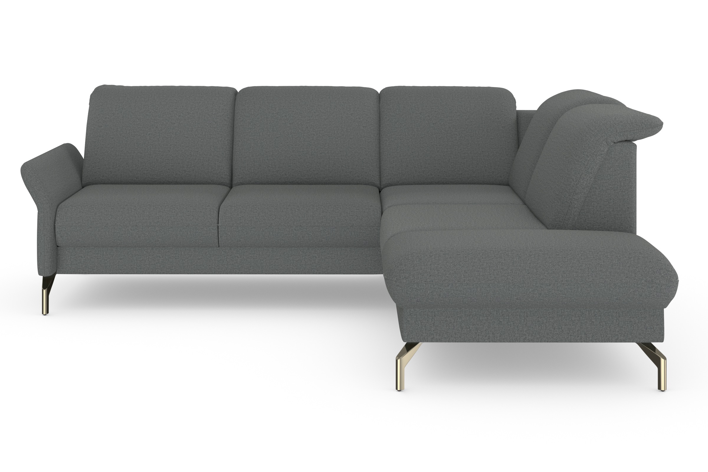 sit&more Ecksofa »Fashion L-Form«, wahlweise mit Kopfteilverstellung, Vorziehsitz, motorisch, Nickelfüße