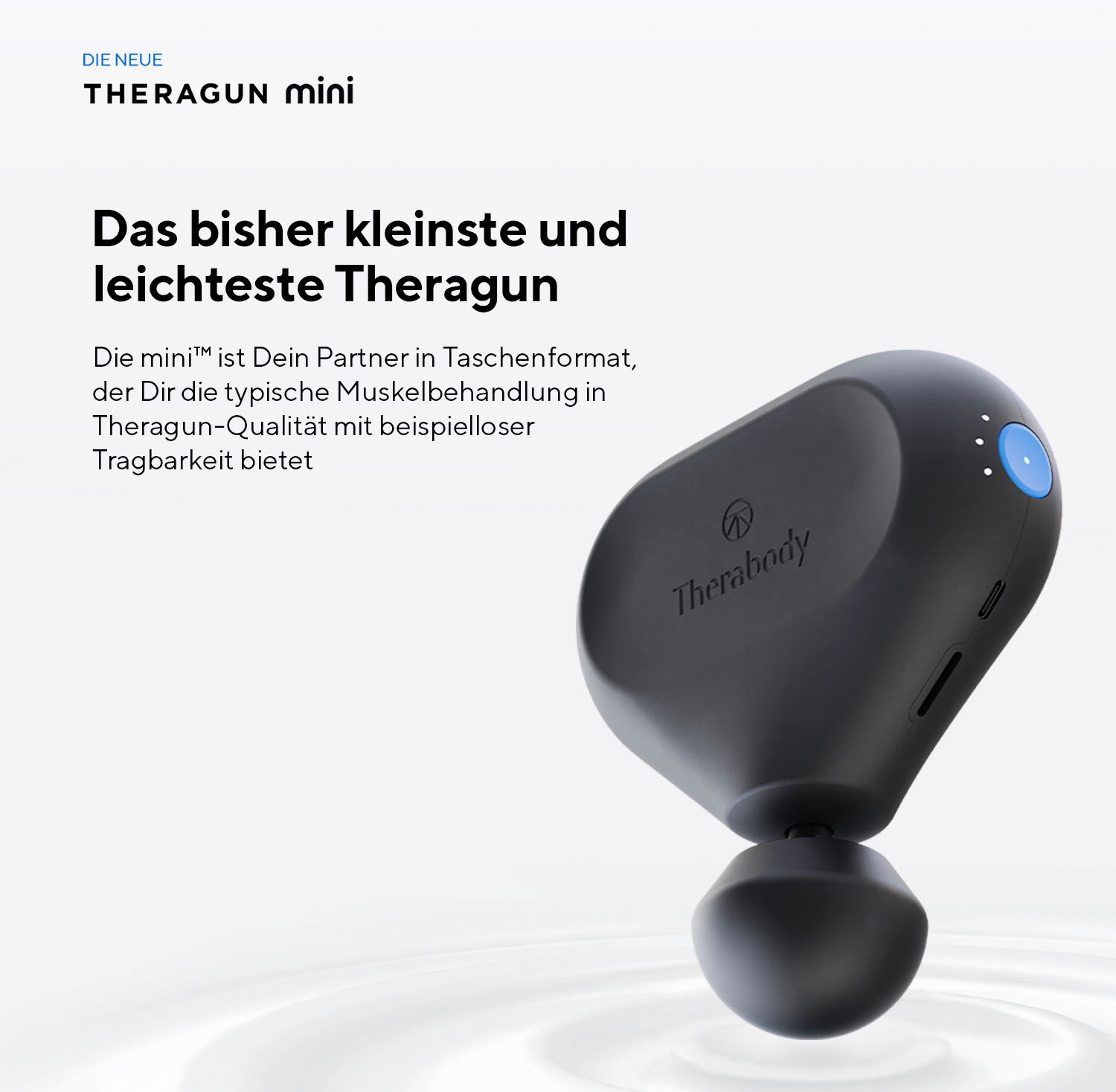 Therabody Massagepistole »Theragun Mini 2.0«, (portabel, Licht & App-Steuerung), Schmerzlinderung, Erholung, Stressreduktion