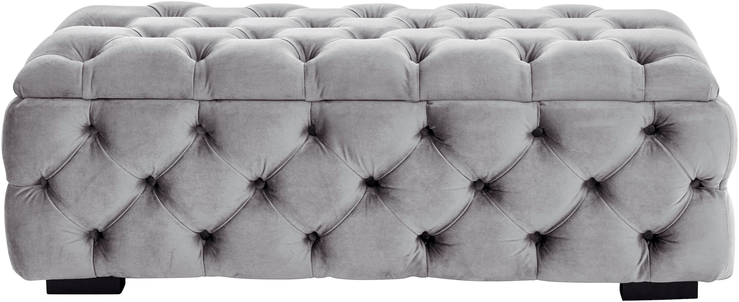 Guido Maria Kretschmer Home&Living Polsterhocker »KALINA, hochwertige Knopfheftung, B/T/H: 120/55/45 cm«, mit Staufach und innenliegenden Laschen zur besseren Aufbewahrung
