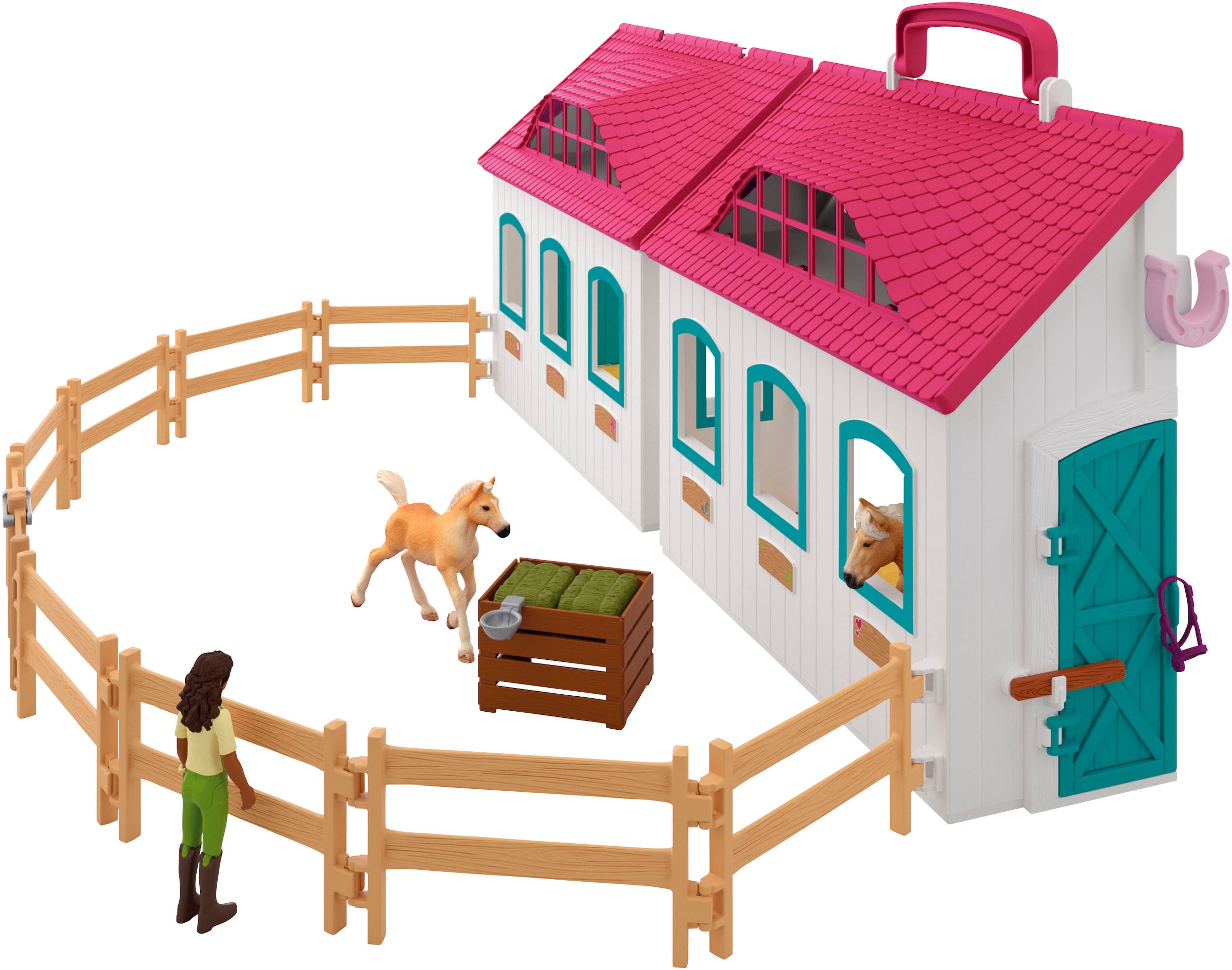 Schleich® Spielwelt »HORSE CLUB, Offenstall -Kleines Hufeisen (42703)«, Made in Europe