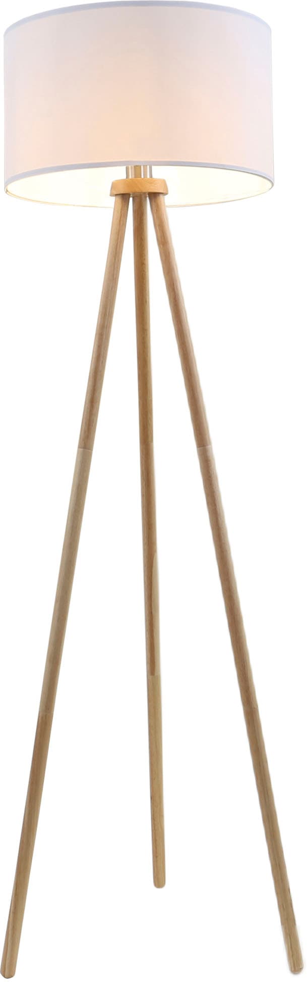Briloner Leuchten Stehlampe »1379016 Floor«, Leuchtmittel E27 | ohne Leuchtmittel, Holz Stativ, Stoffschirm, inkl. Kabelschalter, exkl. 1x E27 max. 60 W