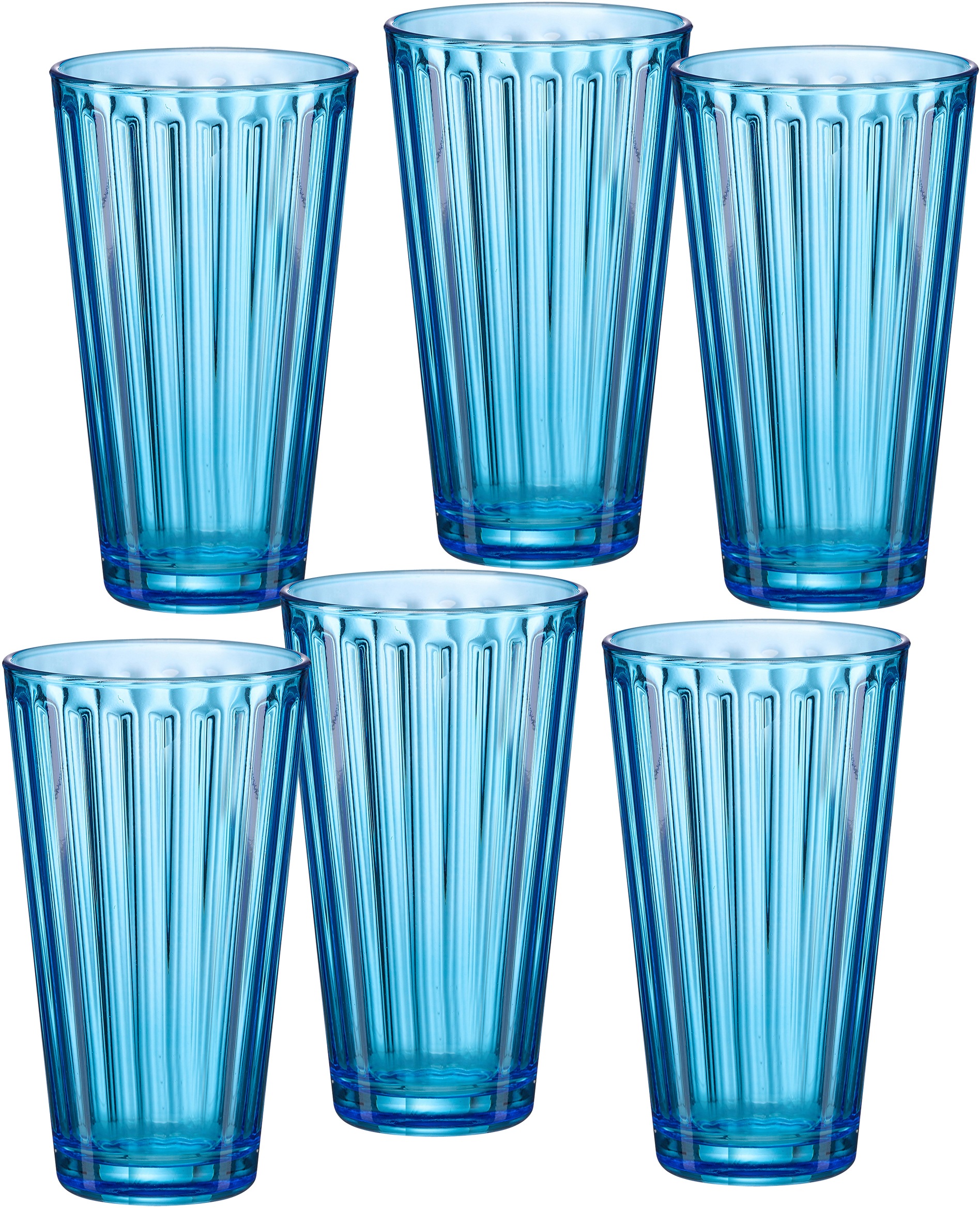 Ritzenhoff & Breker Longdrinkglas »Lawe«, (Set, 6 tlg., 6 Longdrinkgläser, je 400 ml), topaktuelles Innen-Facettierung