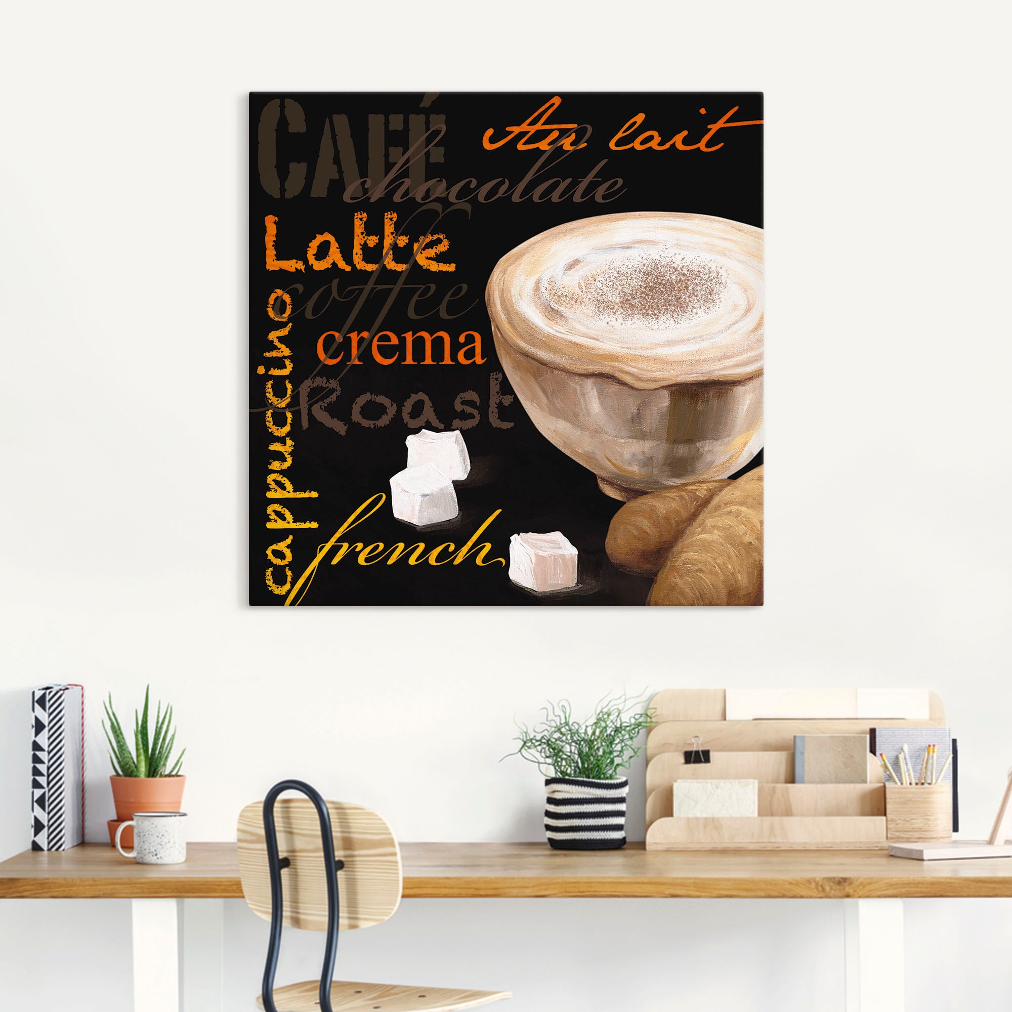 Artland Wandbild »Cappuccino - Kaffee«, Kaffee Bilder, (1 St.), als Alubild, Outdoorbild, Leinwandbild in verschied. Größen