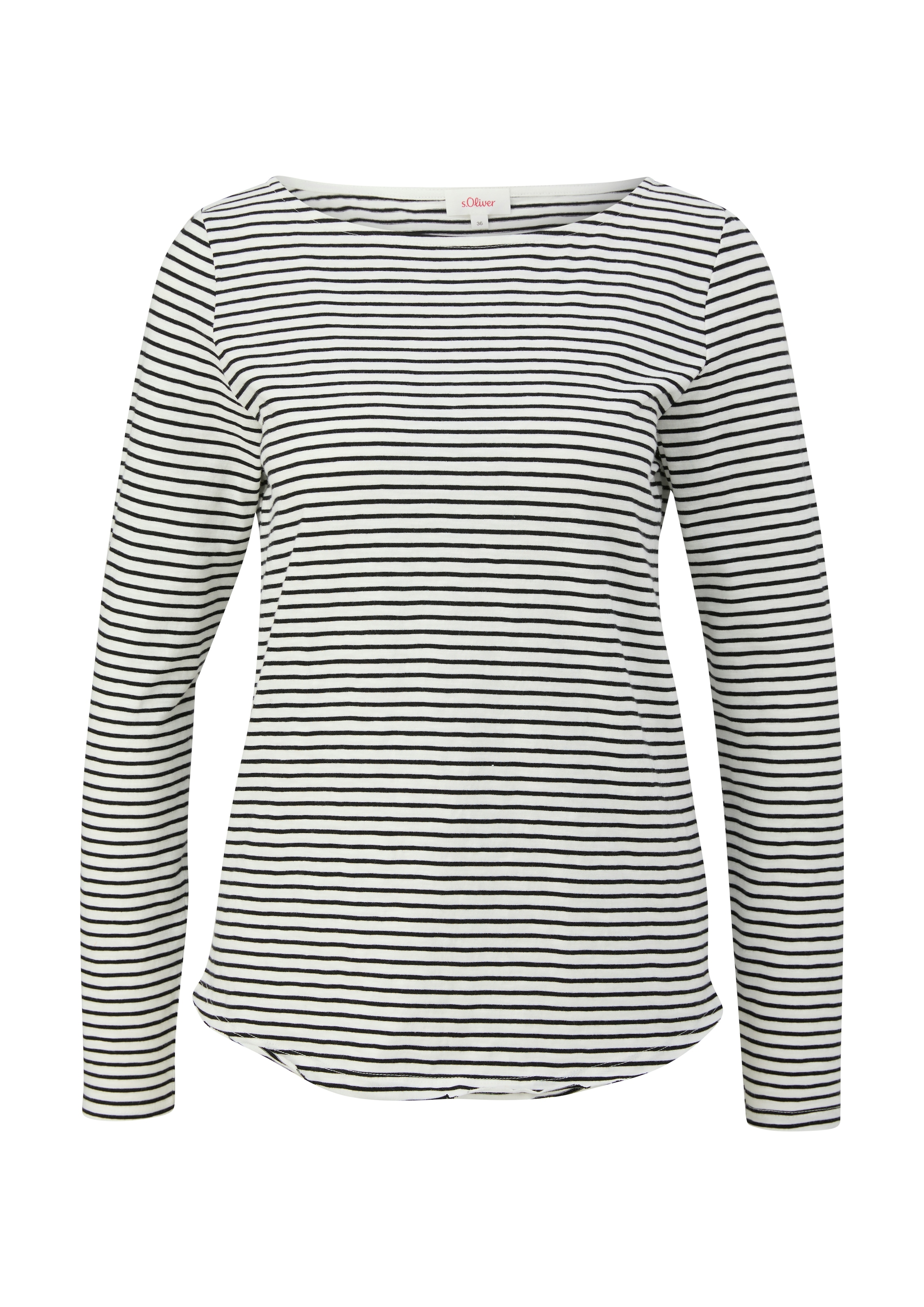 s.Oliver Langarmshirt, mit U-Boot Ausschnitt