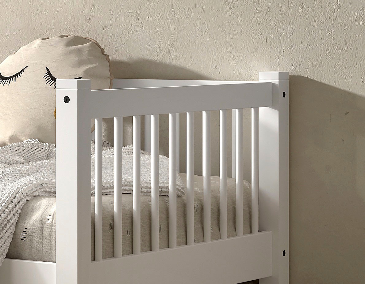 Home affaire Einzelbett, (Made in Europe), mit LF 90x200 cm, wahlweise mit o. ohne Bettschublade, Buche weiß