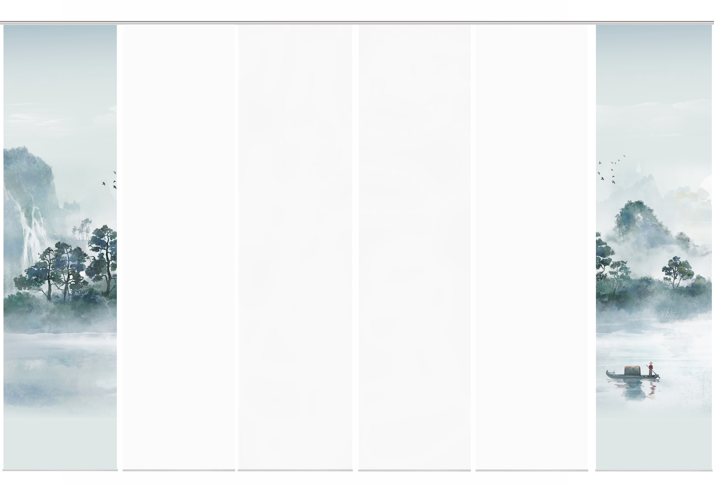 HOME WOHNIDEEN Schiebegardine »VITNAM« Paneelwagen 6 Stk. tlg. Schiebewand Seidenoptik, SET, Digitaldruck