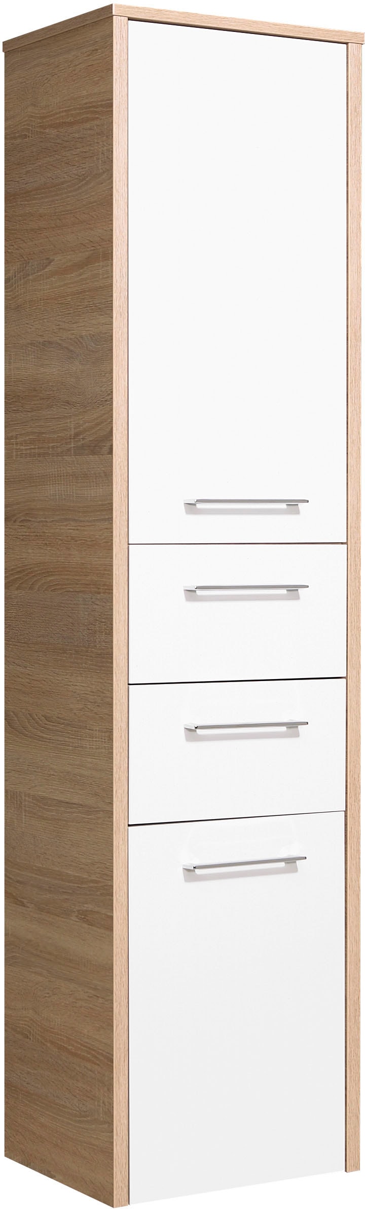 Saphir Badmöbel-Set »Quickset 382 5-teilig, Keramik-Waschtisch mit LED-Spiegelschrank«, (6 St.), Midischrank, Unterschrank, Hängeschrank, inkl. Türdämpfer, 8 Türen