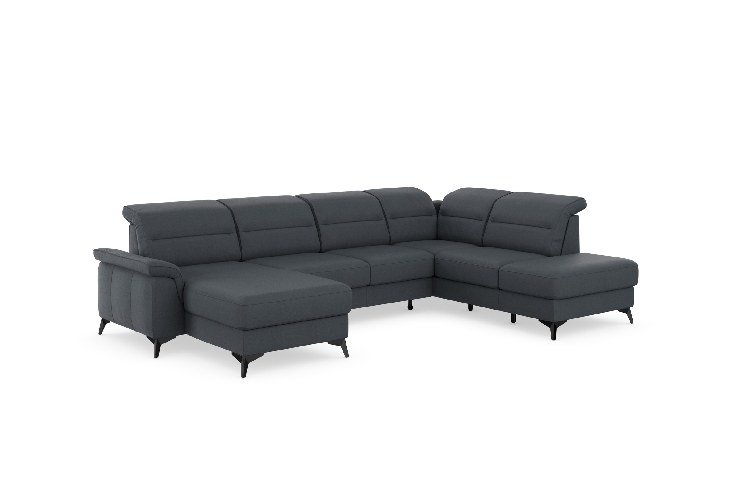 sit&more Wohnlandschaft »Sinatra U-Form«, optional mit Kopfteilverstellung und Armteilfunktion, Metallfüße