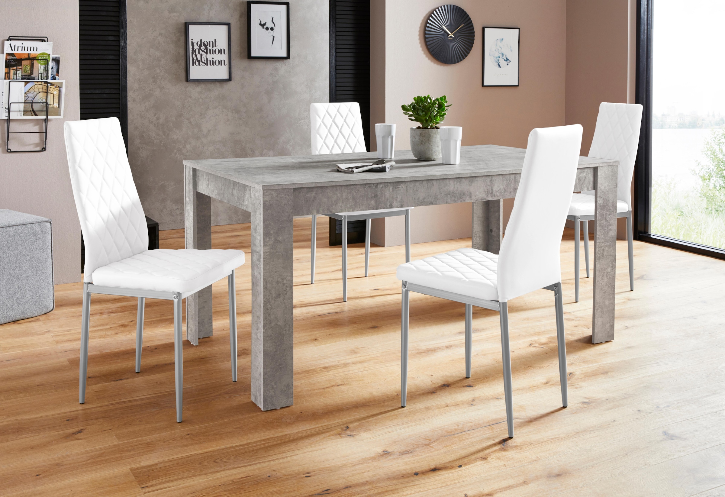 INOSIGN Essgruppe »Lynn160/Brooke« Set, 5 Stk. tlg. Tisch mit 4 Stühlen günstig online kaufen