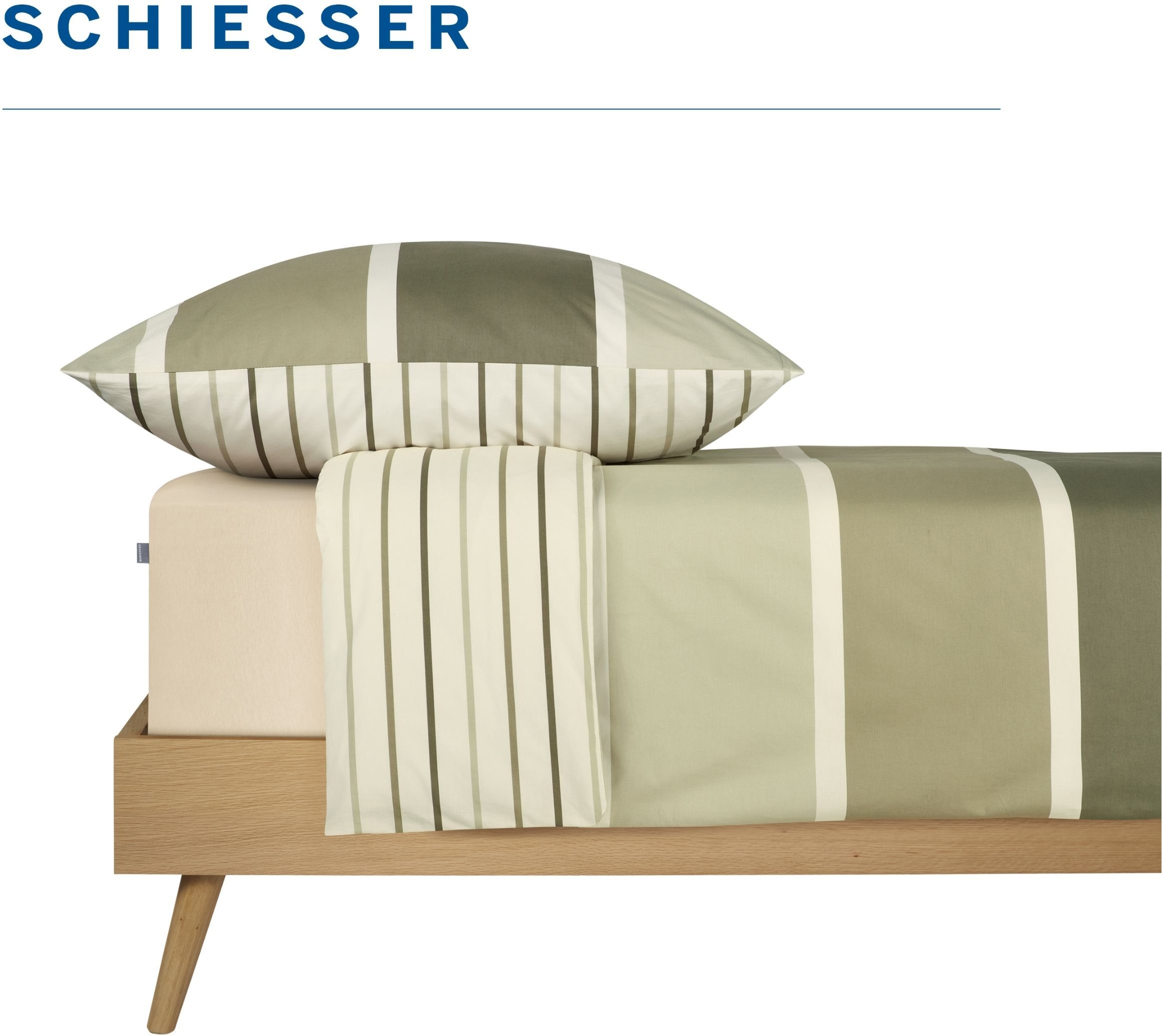 Schiesser Wendebettwäsche »Brody aus weicher Baumwolle mit klassichen Streifen« 2 Stk. OEKO-TEX® MADE IN GREEN