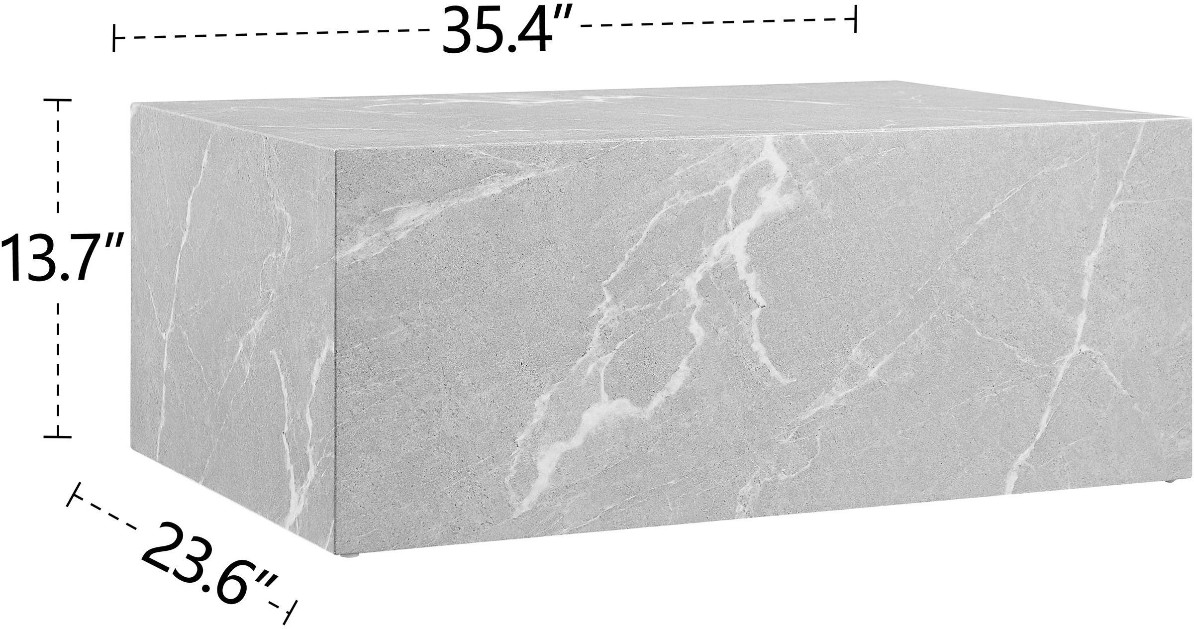 SalesFever Couchtisch »Almeria Beistelltisch B/T 90/60 cm«, rechteckig 90x60 cm, in Marmoroptik foliert