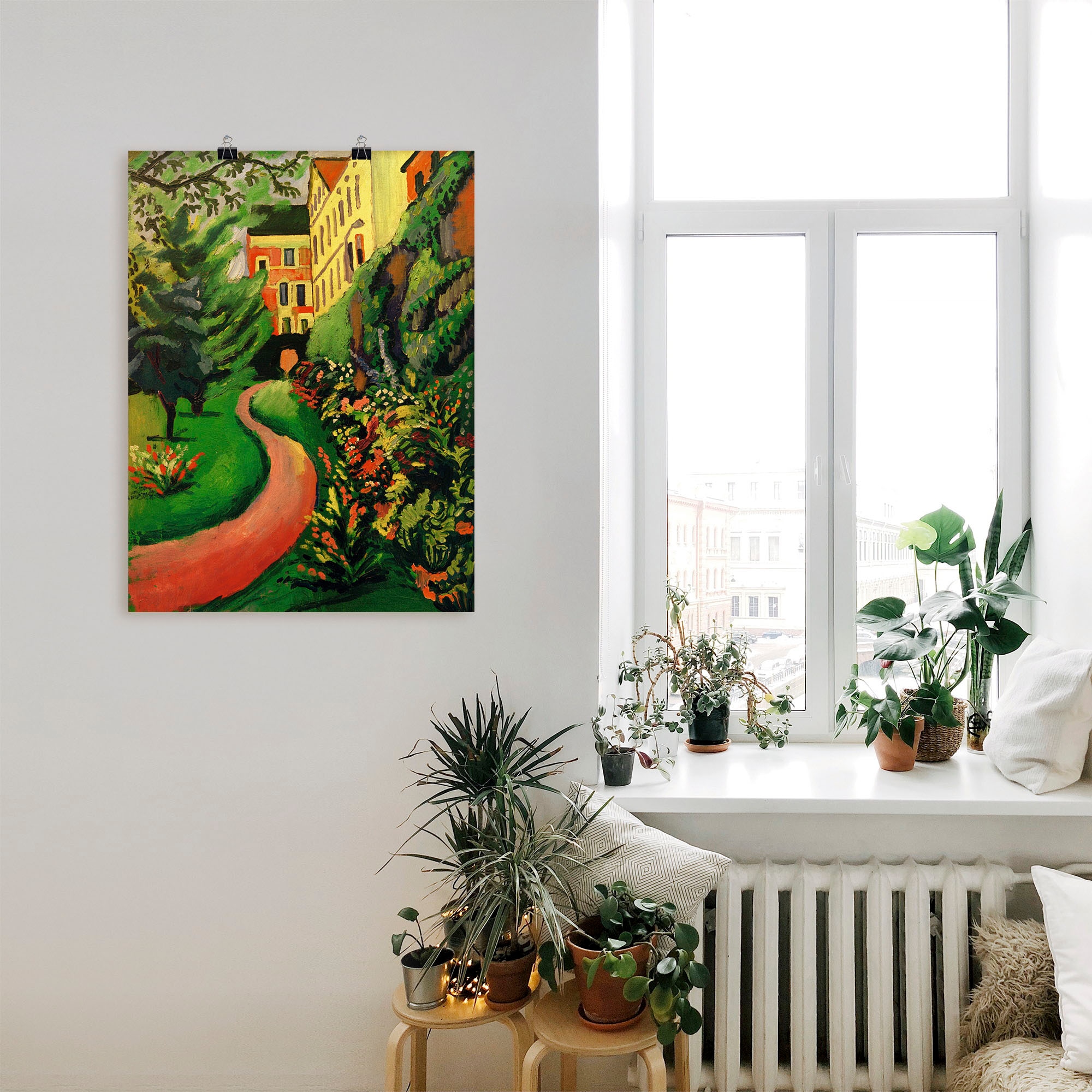 Artland Wandbild »Unser Garten mit blühenden Rabatten«, Garten, (1 St.), als Leinwandbild, Poster in verschied. Größen