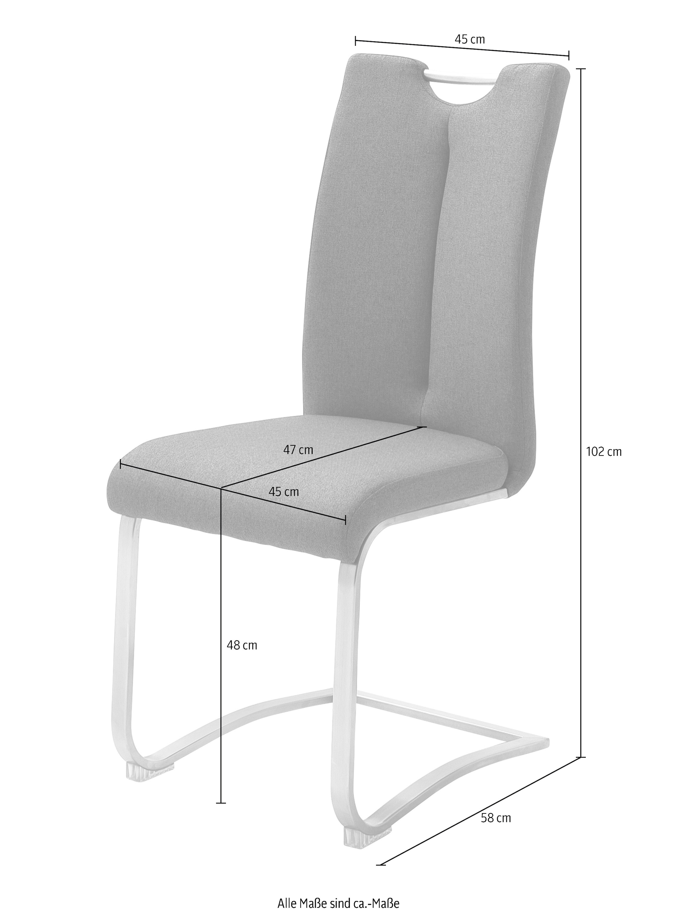 MCA furniture Freischwinger »Artos XL«, (Set), 2 St., 2-er Set, Stuhl mit Griffloch, belastbarkeit bis 140 kg