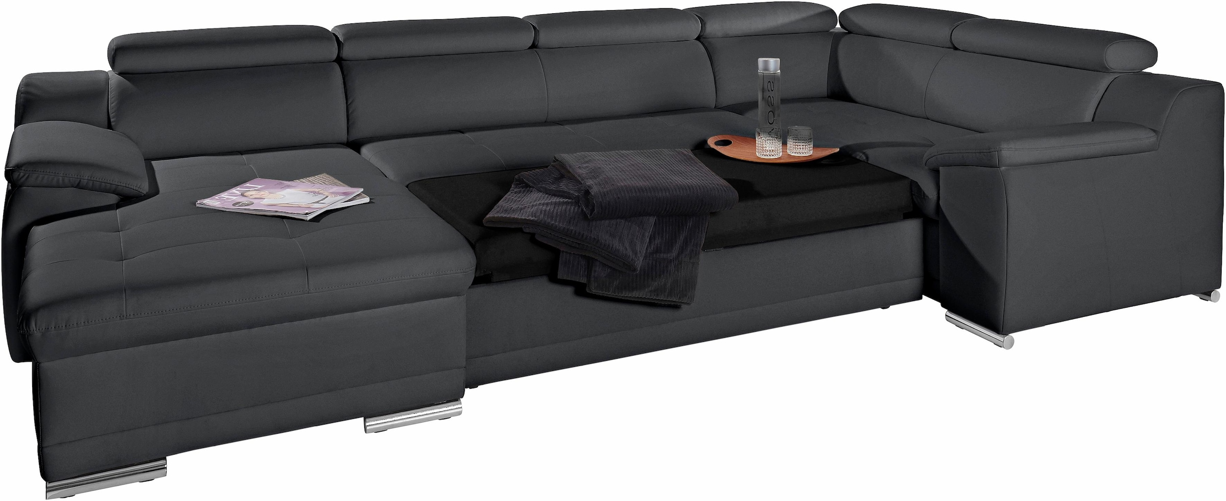 sit&more Wohnlandschaft »Andiamo U-Form«, mit Kopfteilverstellung, wahlweise mit Bettfunktion