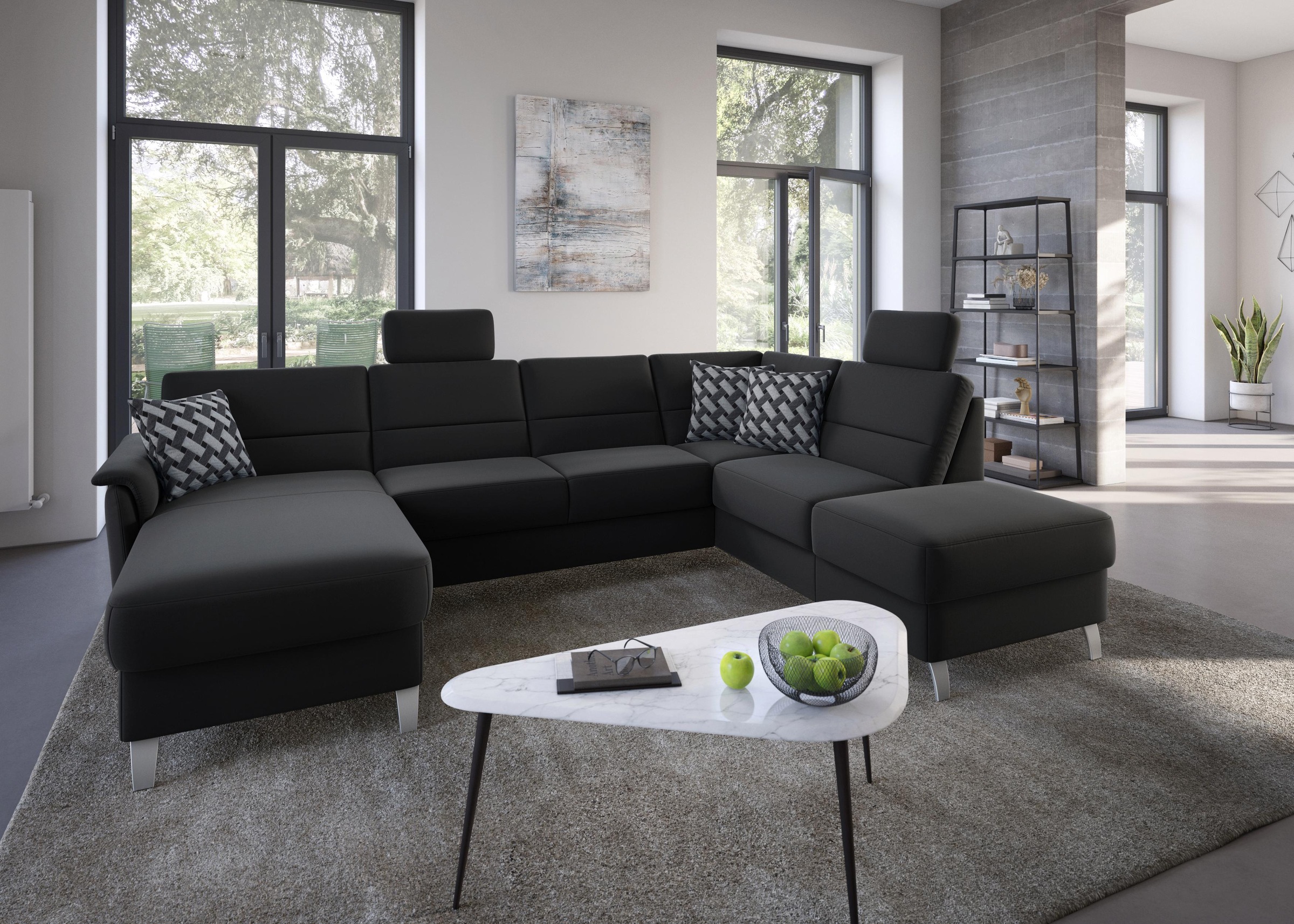 sit&more Wohnlandschaft »Palmera U-Form«, Federkern, wahlweise mit Bettfunktion und mit/ohne Stauraum