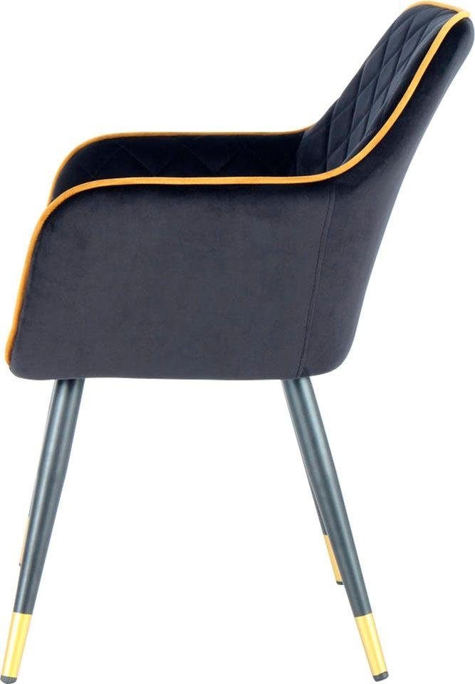 Kayoom Stuhl »Amino 525, stilvoller Design-Stuhl,samtweicher Bezug aus Velvet-Stoff«, 1 St., samtweicher Bezug, elegant, glamourös, elegante Optik