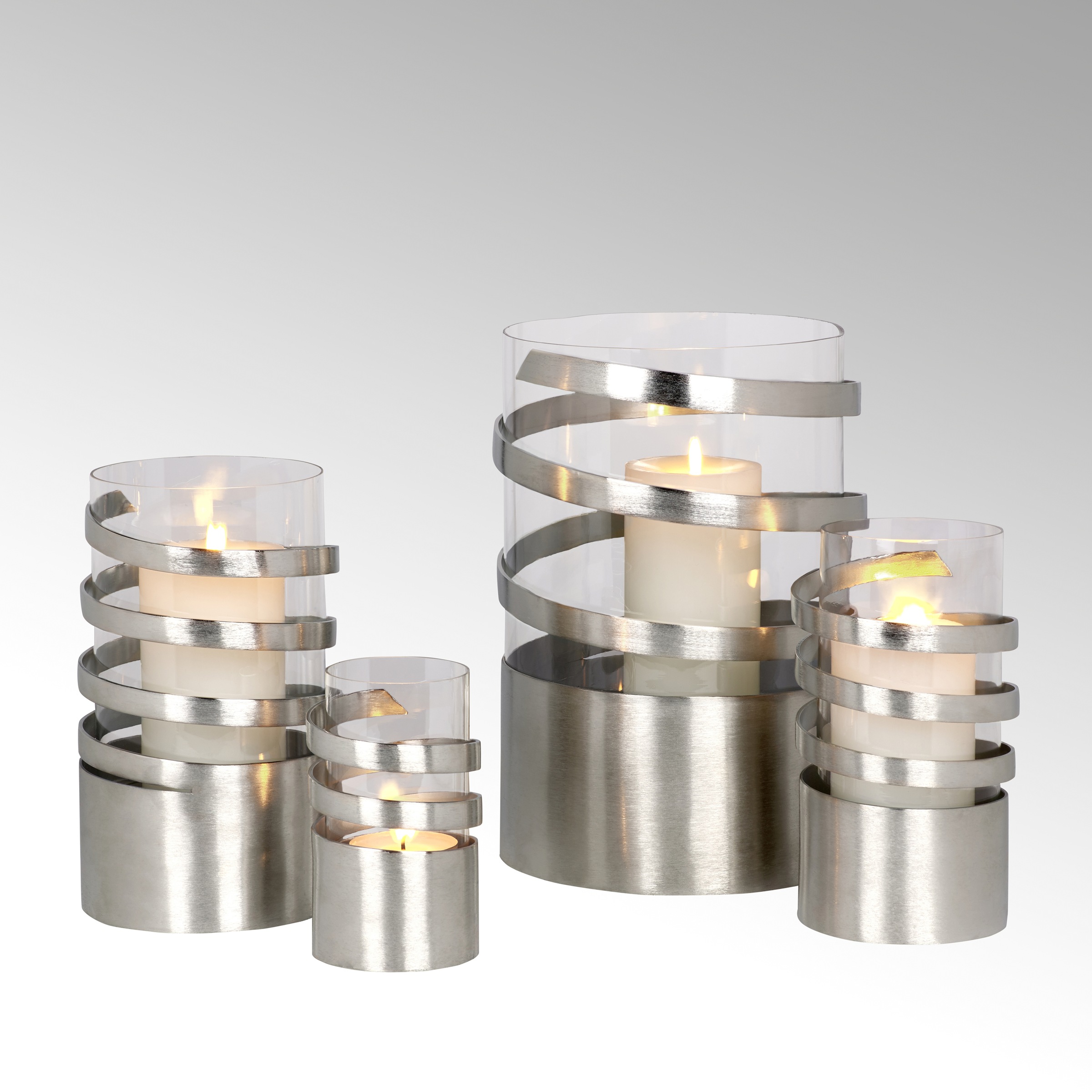 2. Bild von Lambert Windlicht »Kerzenhalter Spiral«, (1 St.), aus Aluminium, gebürstet und Glas