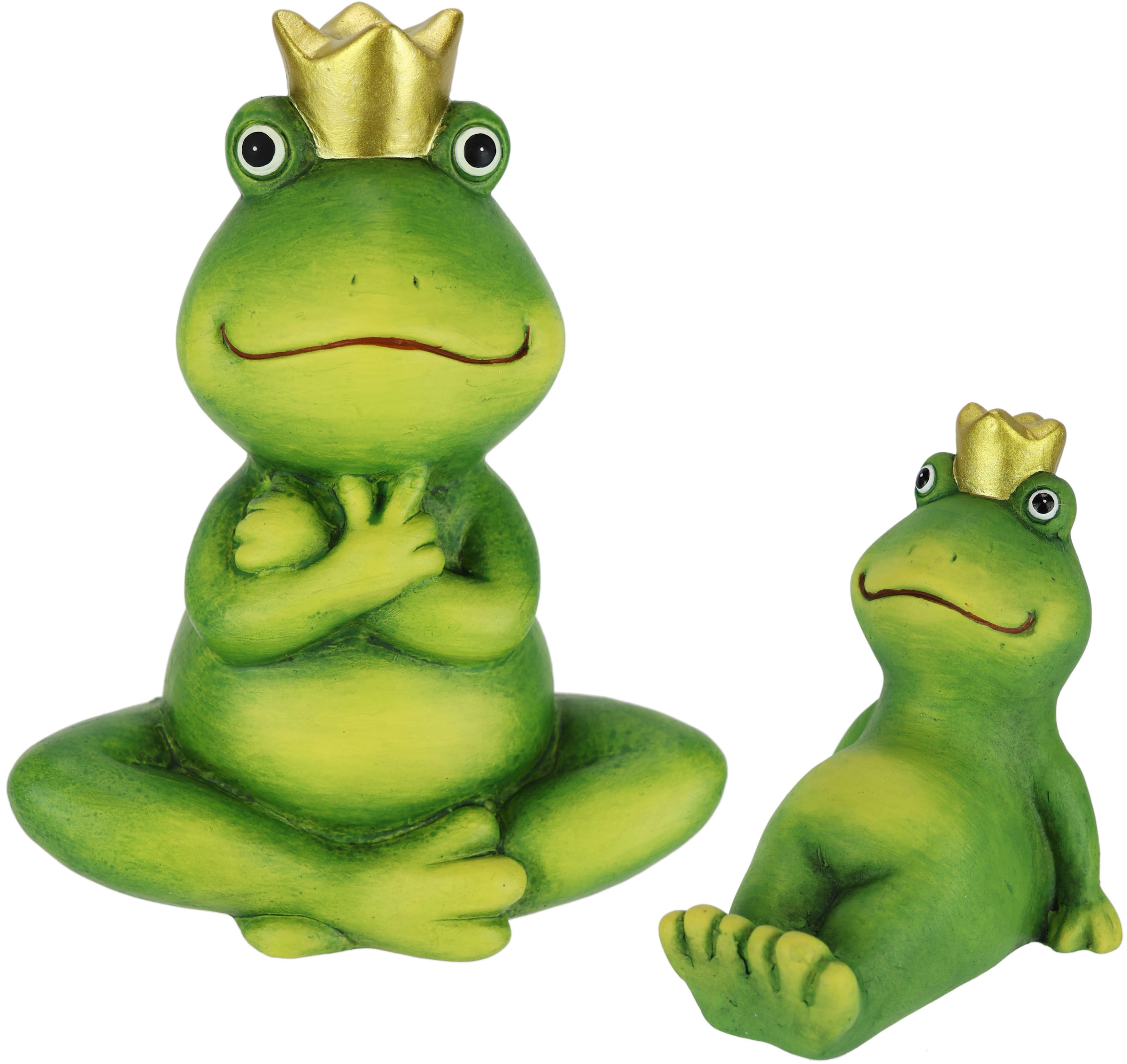 Dekofigur I.GE.A. "Deko Garten Figur Froschkönig", grün, B:7cm H:9cm