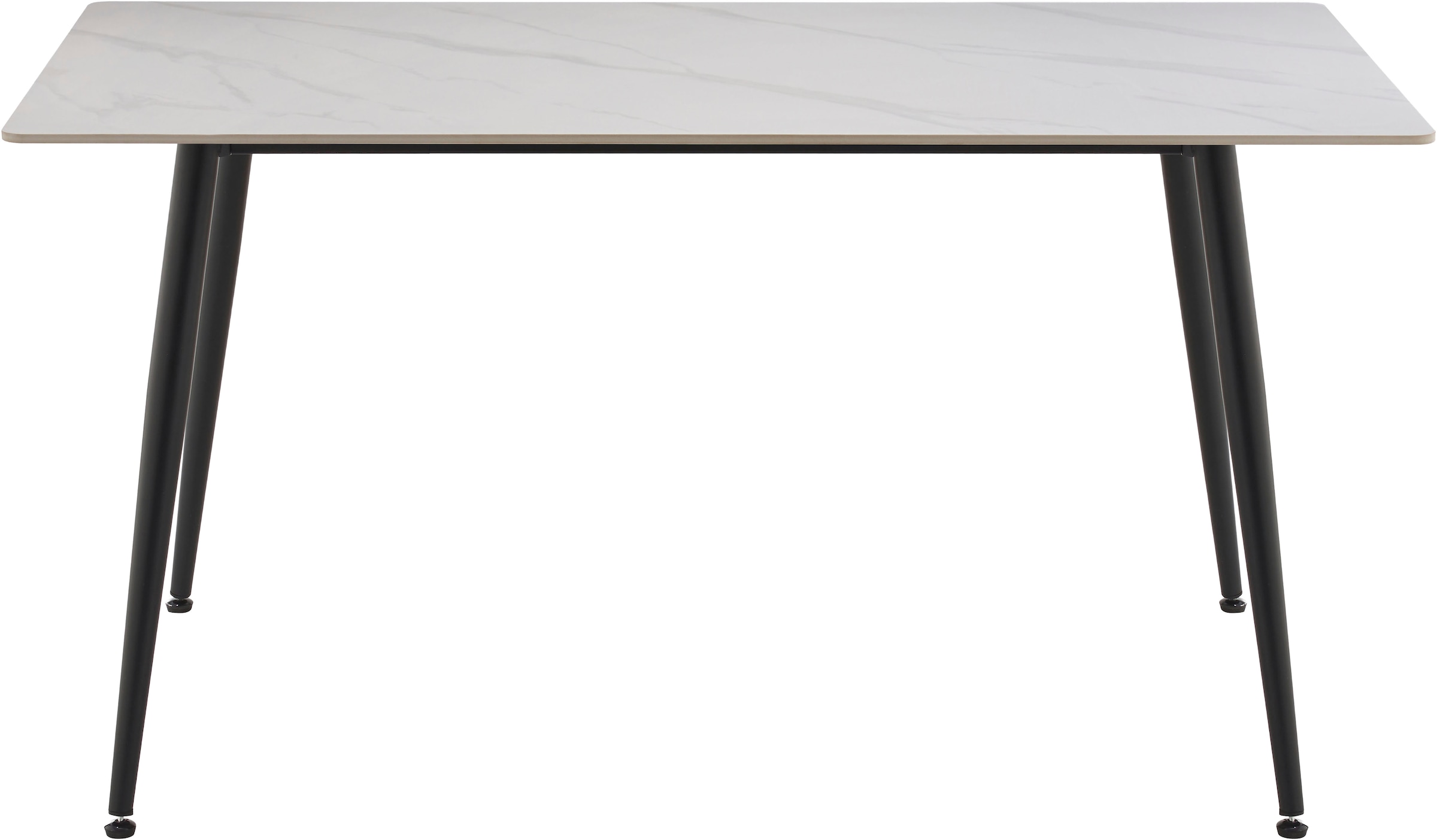 OTTO home Essgruppe »Juniper« Set, 5 tlg. Tisch 140x80cm in Sinterstein-Keramikoptik mit 4 Stühlen, 360° drehbar